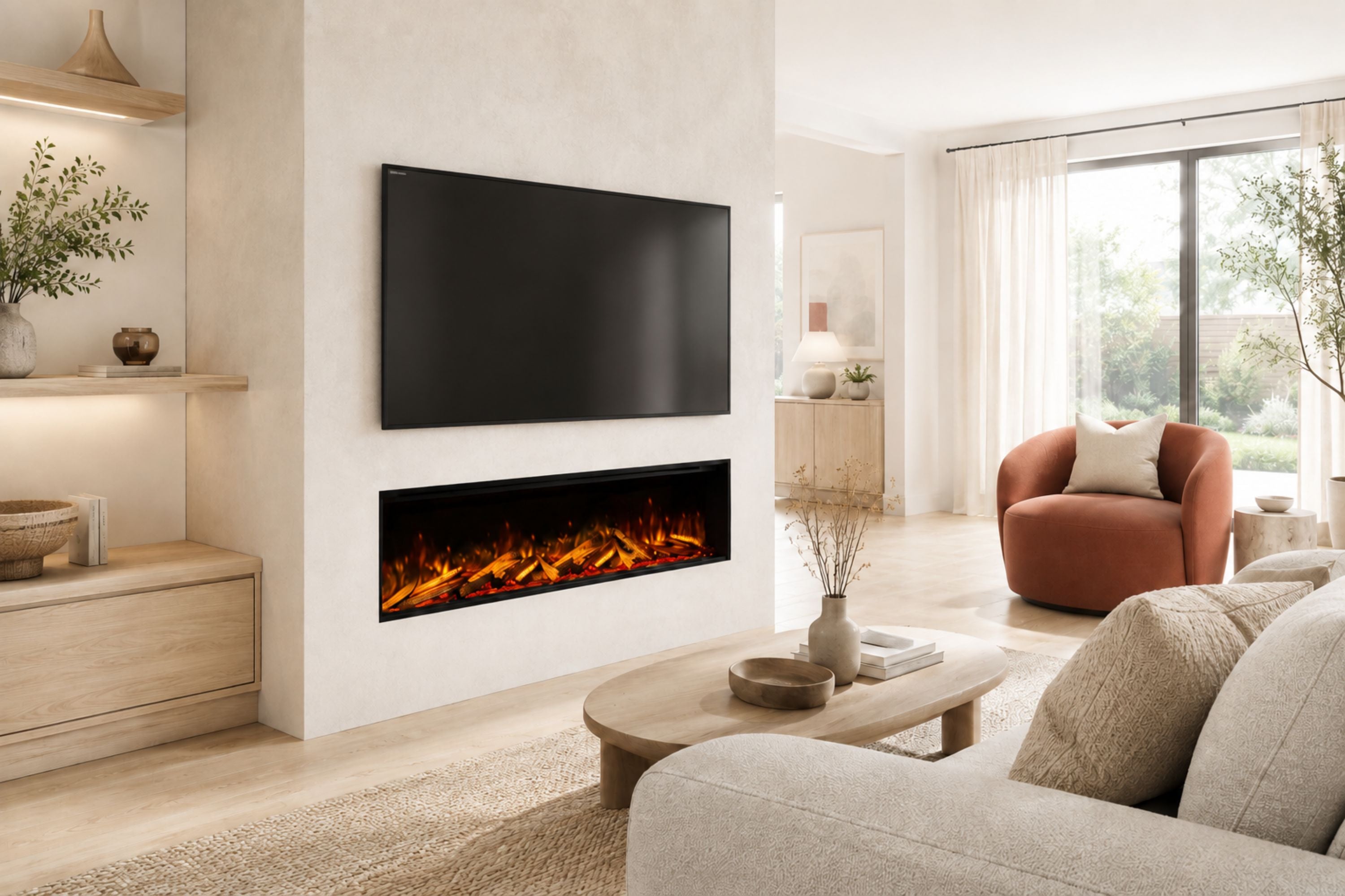 Panoramic X 3-Sided Media Wall Electric Fire
