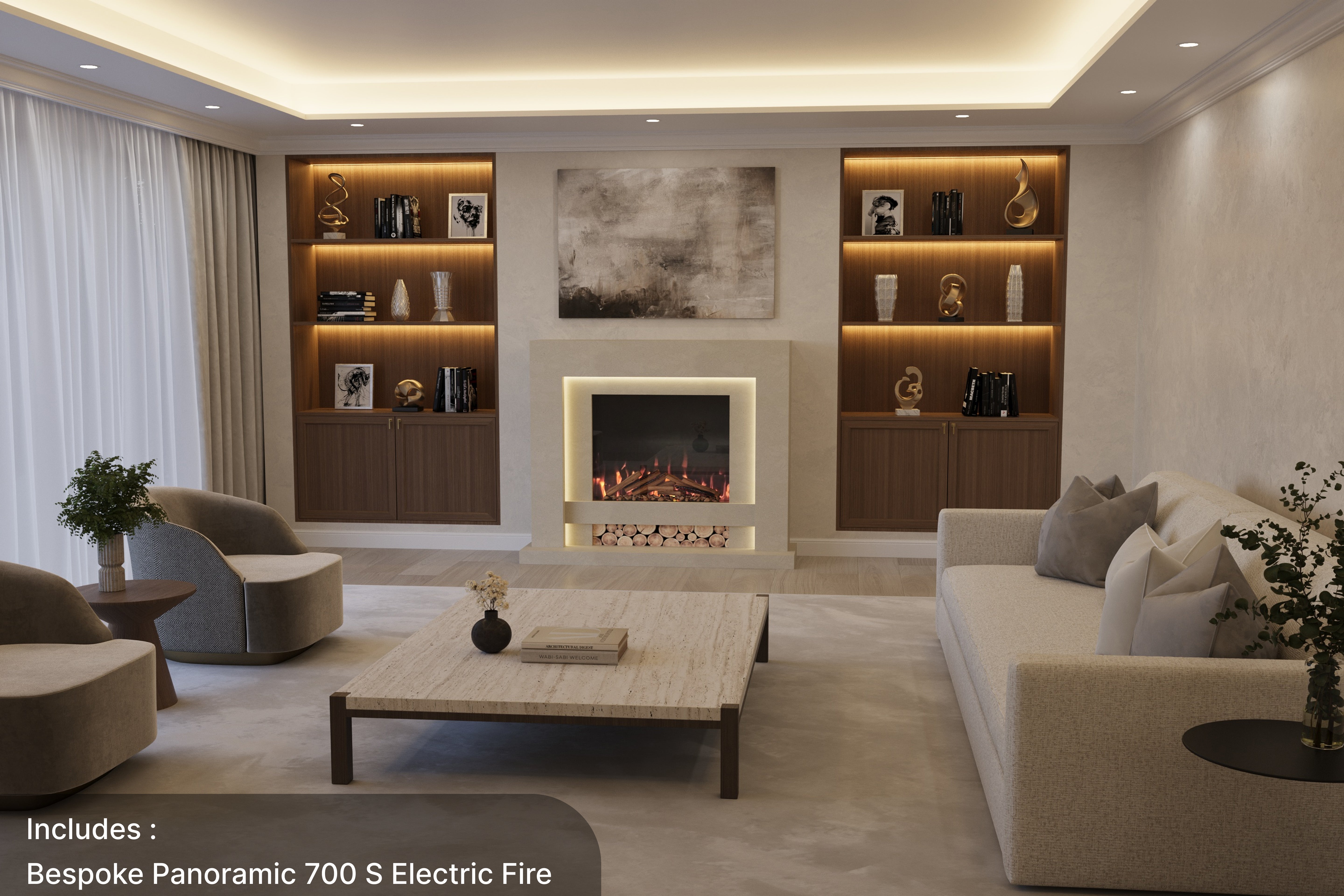 Aspen Marble Suite & Electric Fire