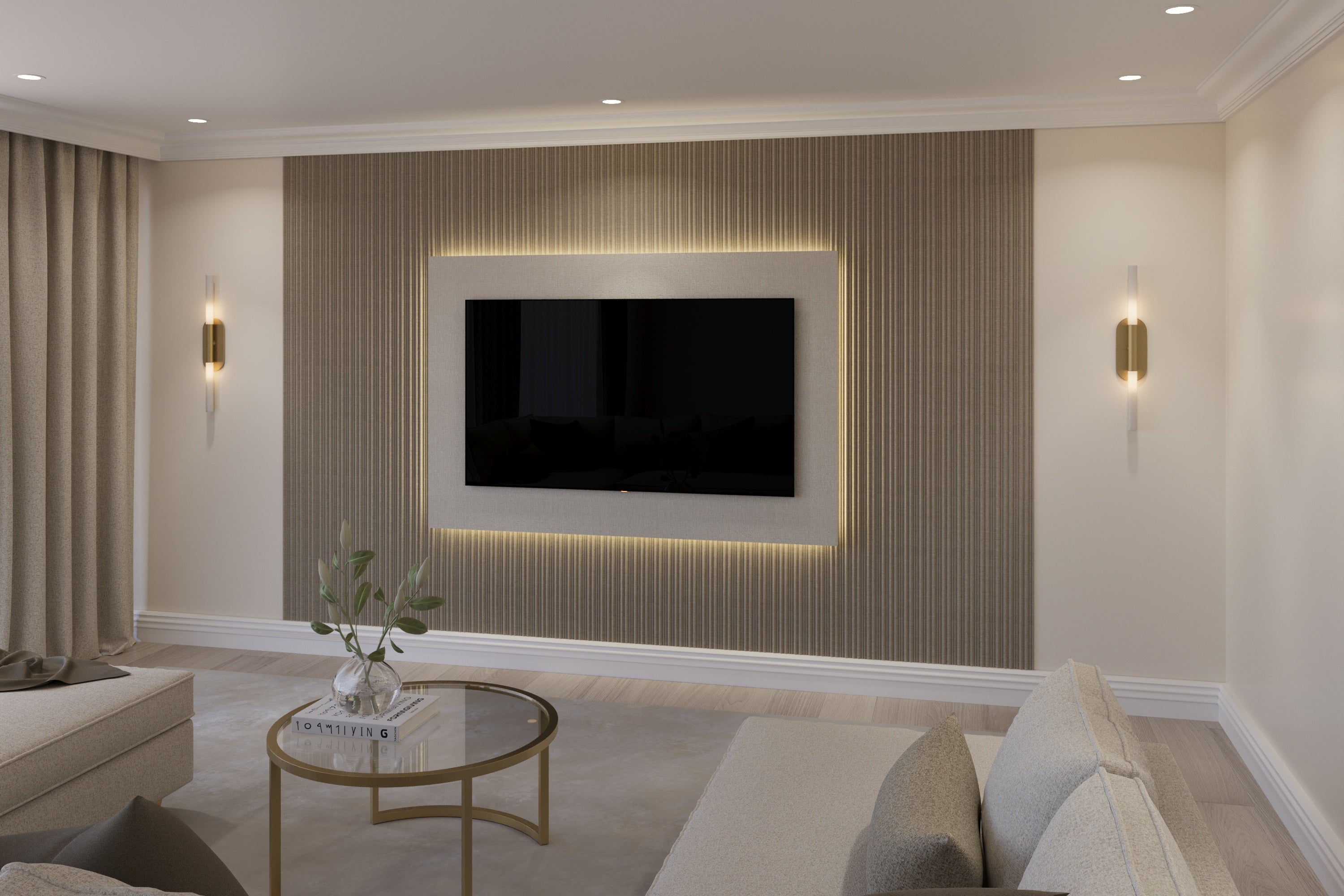 Premium TV Feature Panel With Mood Lighting