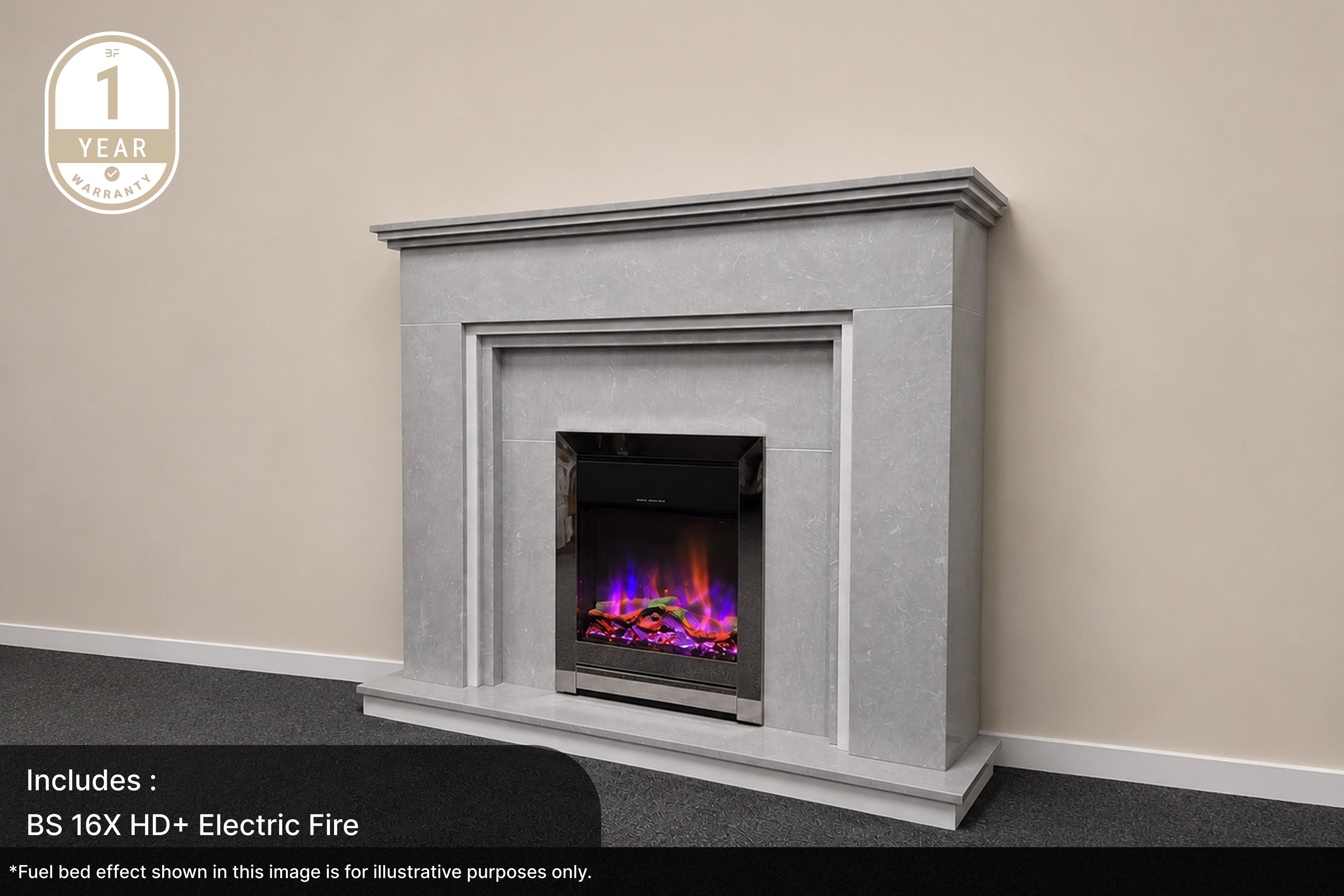 OUTLET Step Elite Marble Fireplace Suite Managers Special