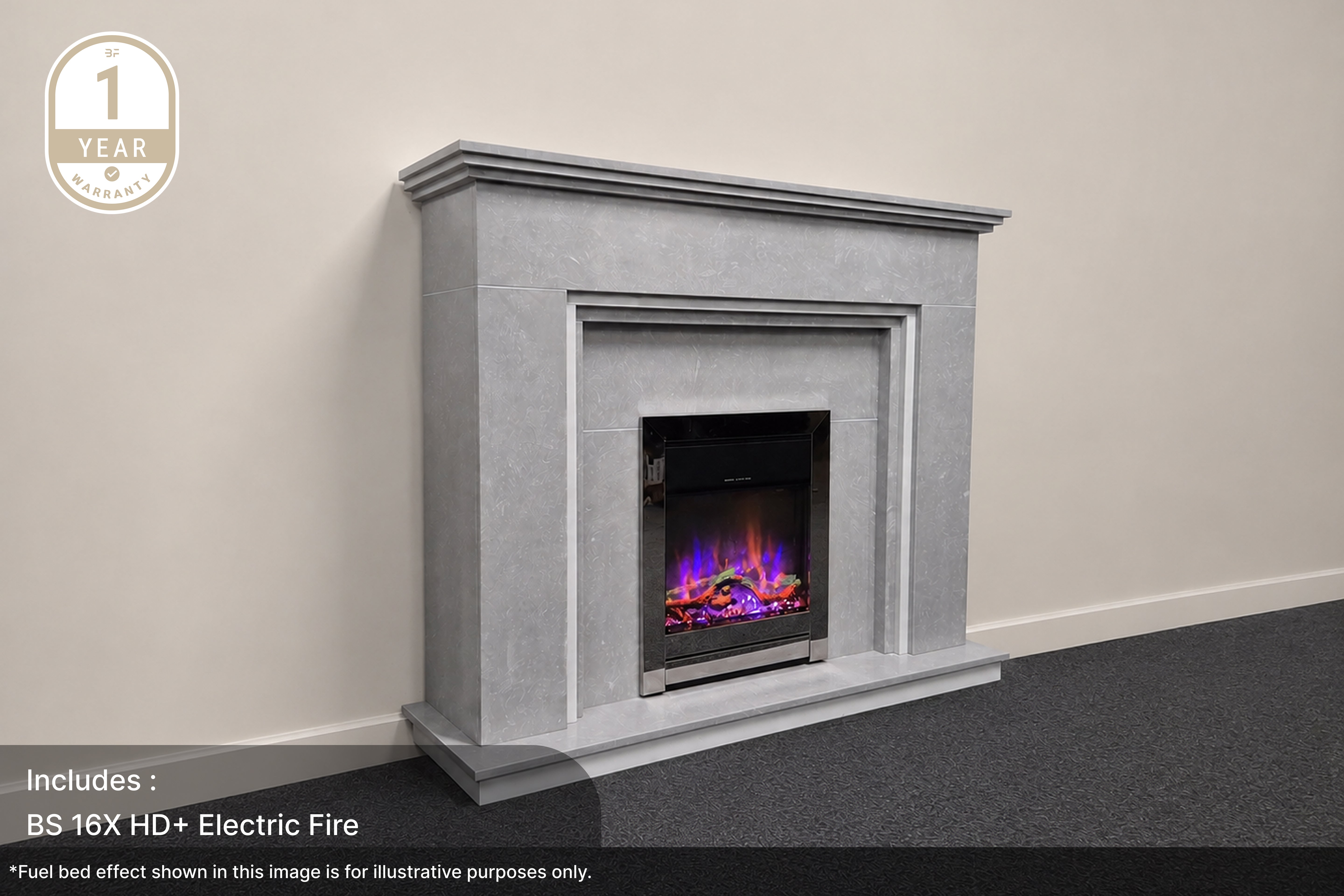 OUTLET Step Elite Marble Fireplace Suite Managers Special