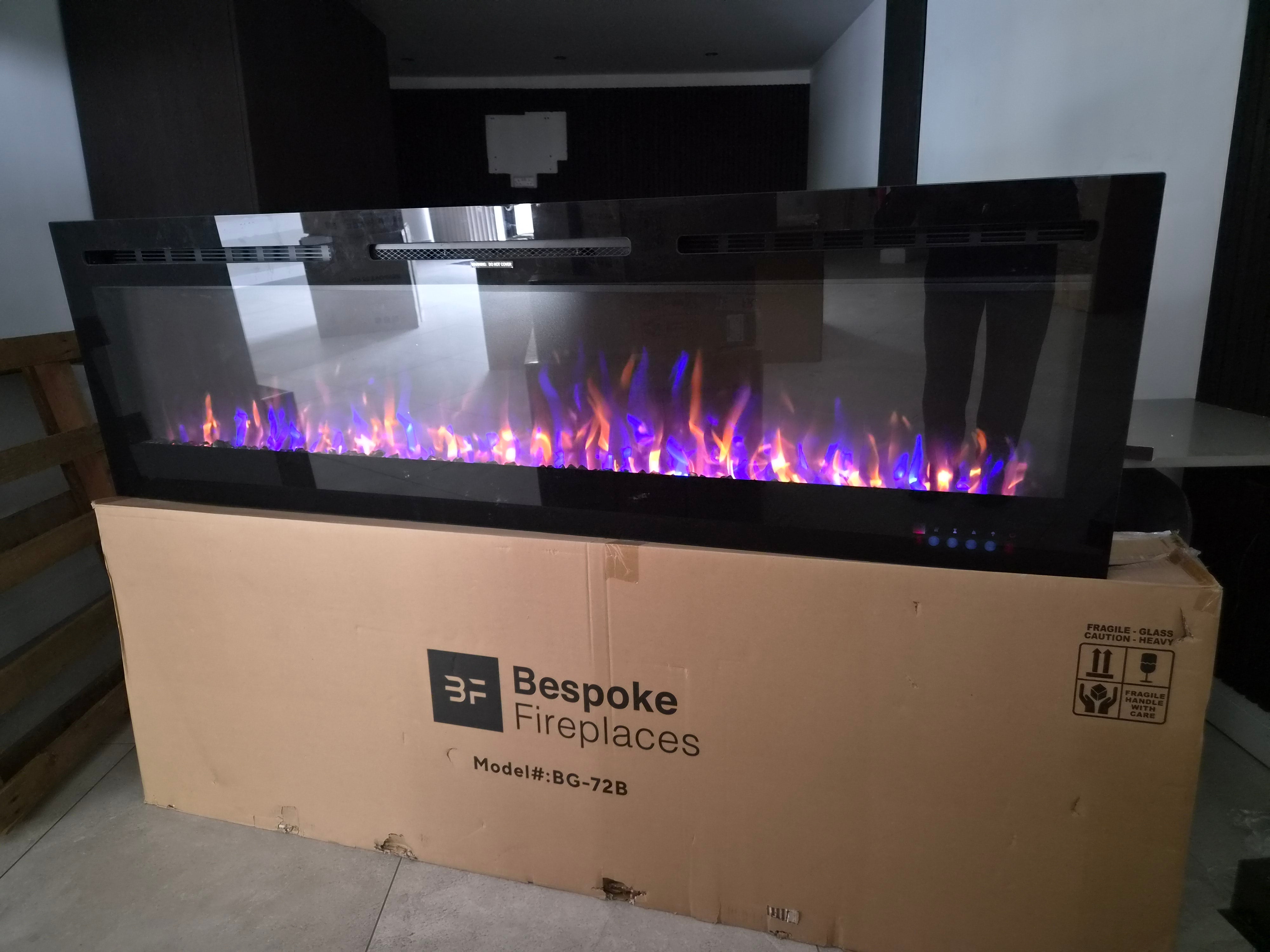 OUTLET - Bespoke Fireplaces 72" Galaxy Media wall Inset Fire