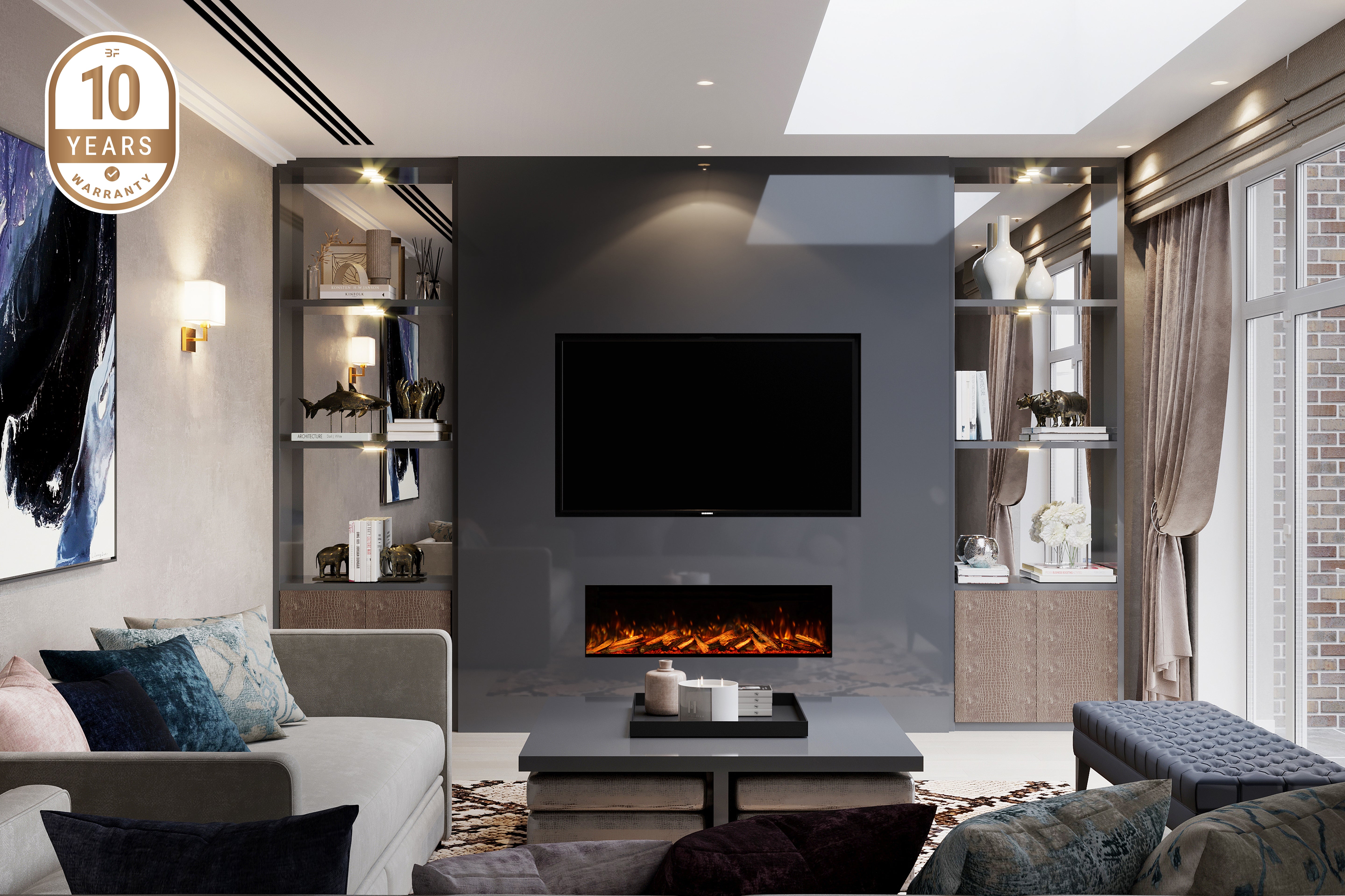 Panoramic X Media Wall Electric Fire