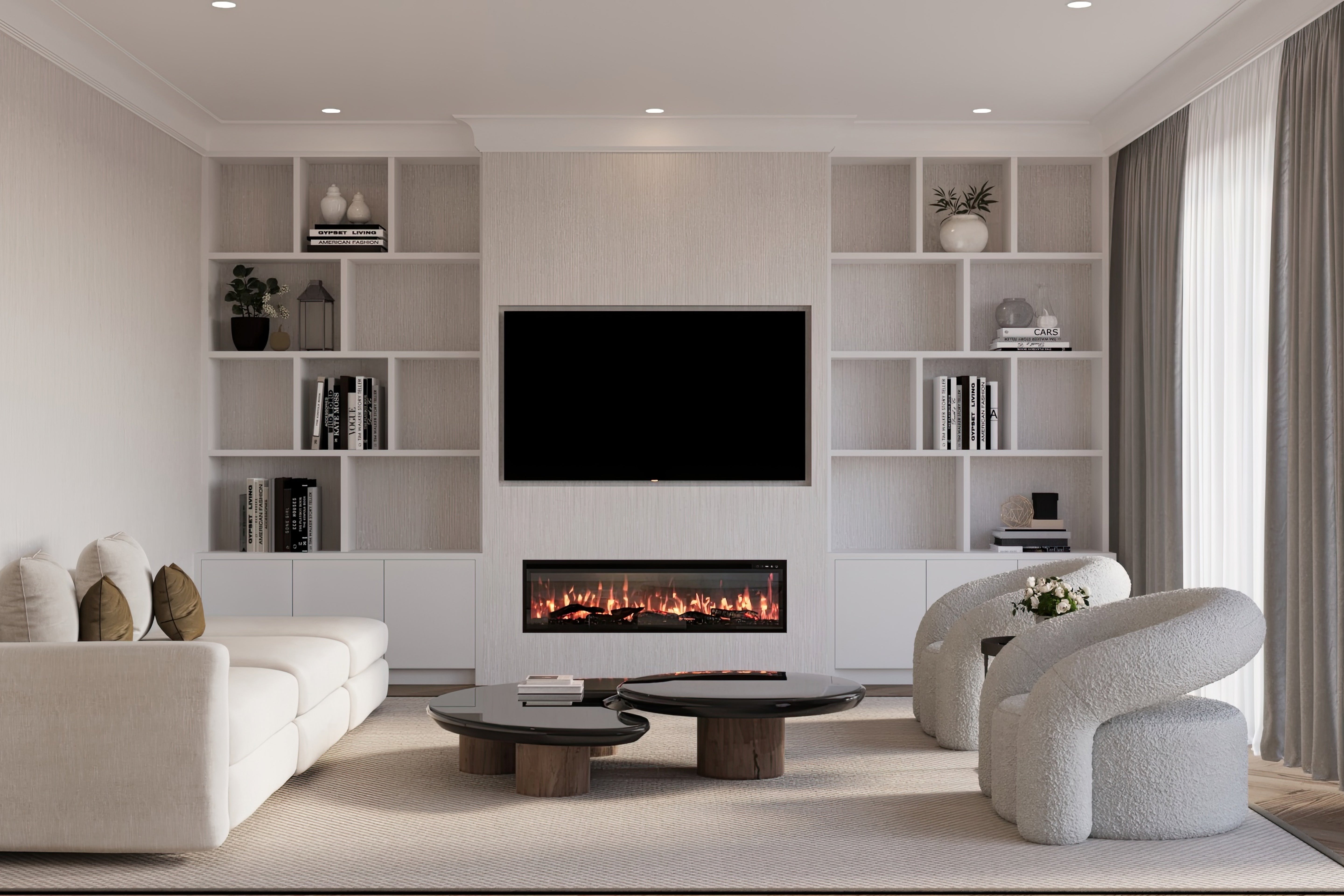 Valine Fires Linear Ultra Slim Media Wall Electric Fire