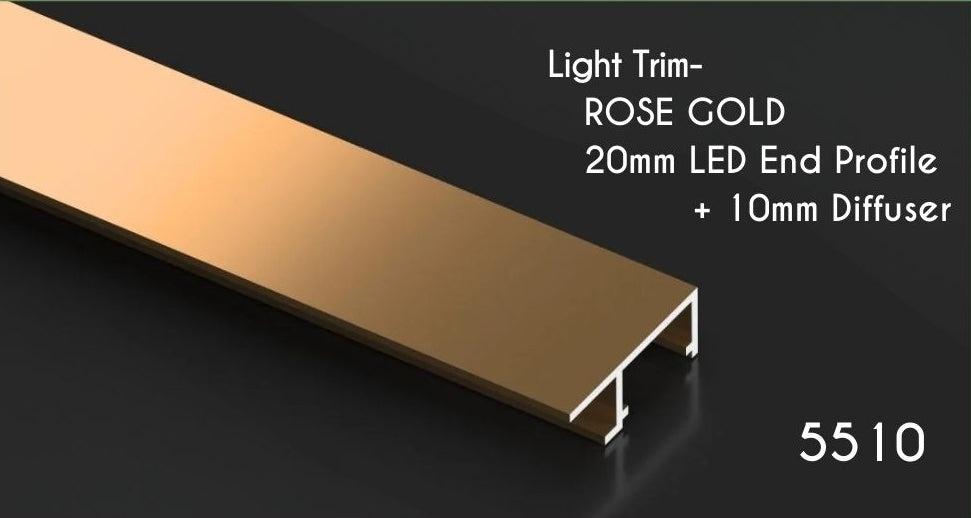 LED Light Trim - 20mm End Profile & 10mm Diffuser