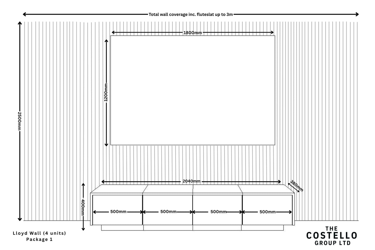 Lloyd Floor Mounted Media Wall Package