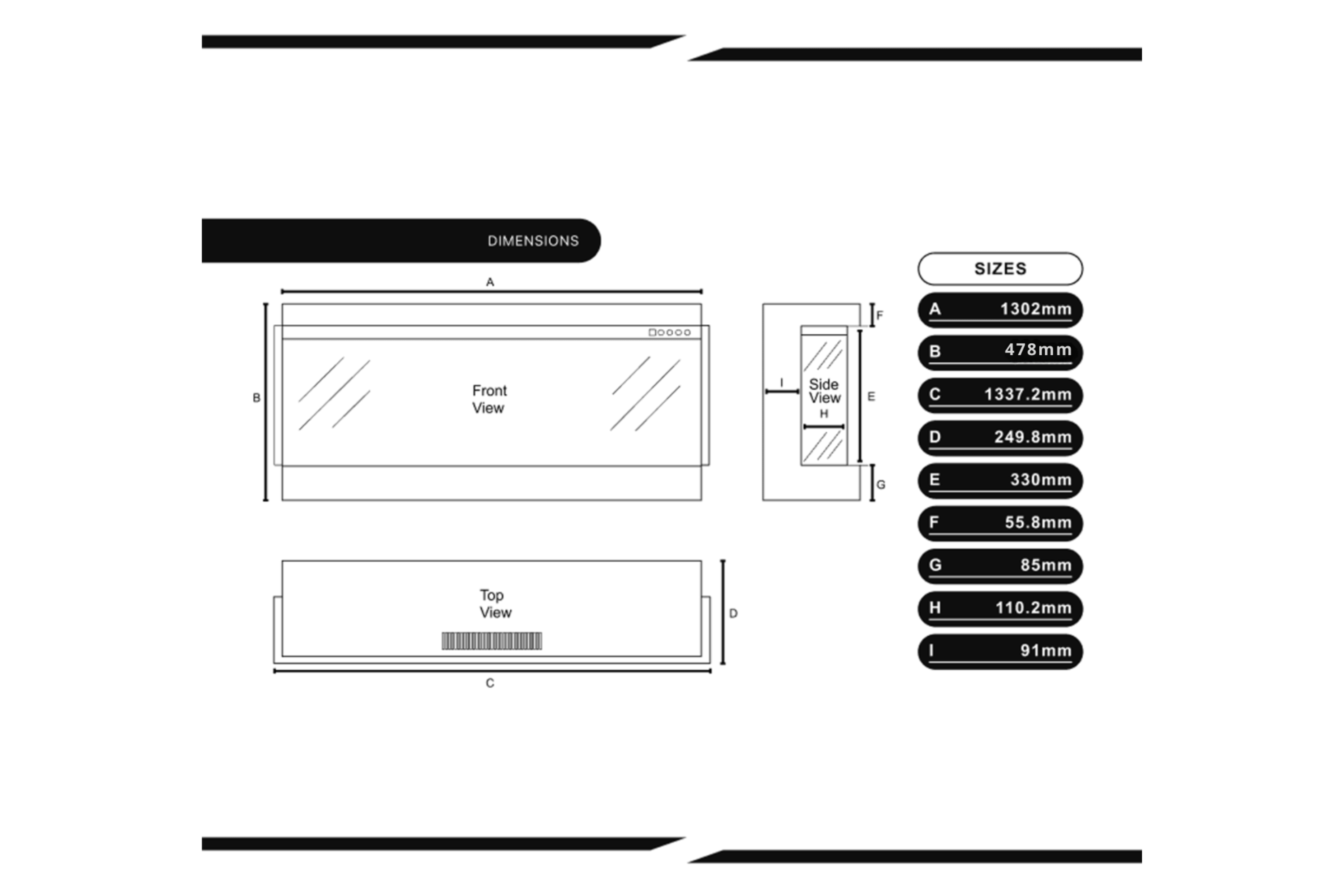 OUTLET - Panoramic 1000S Slim Media Wall Electric Fire