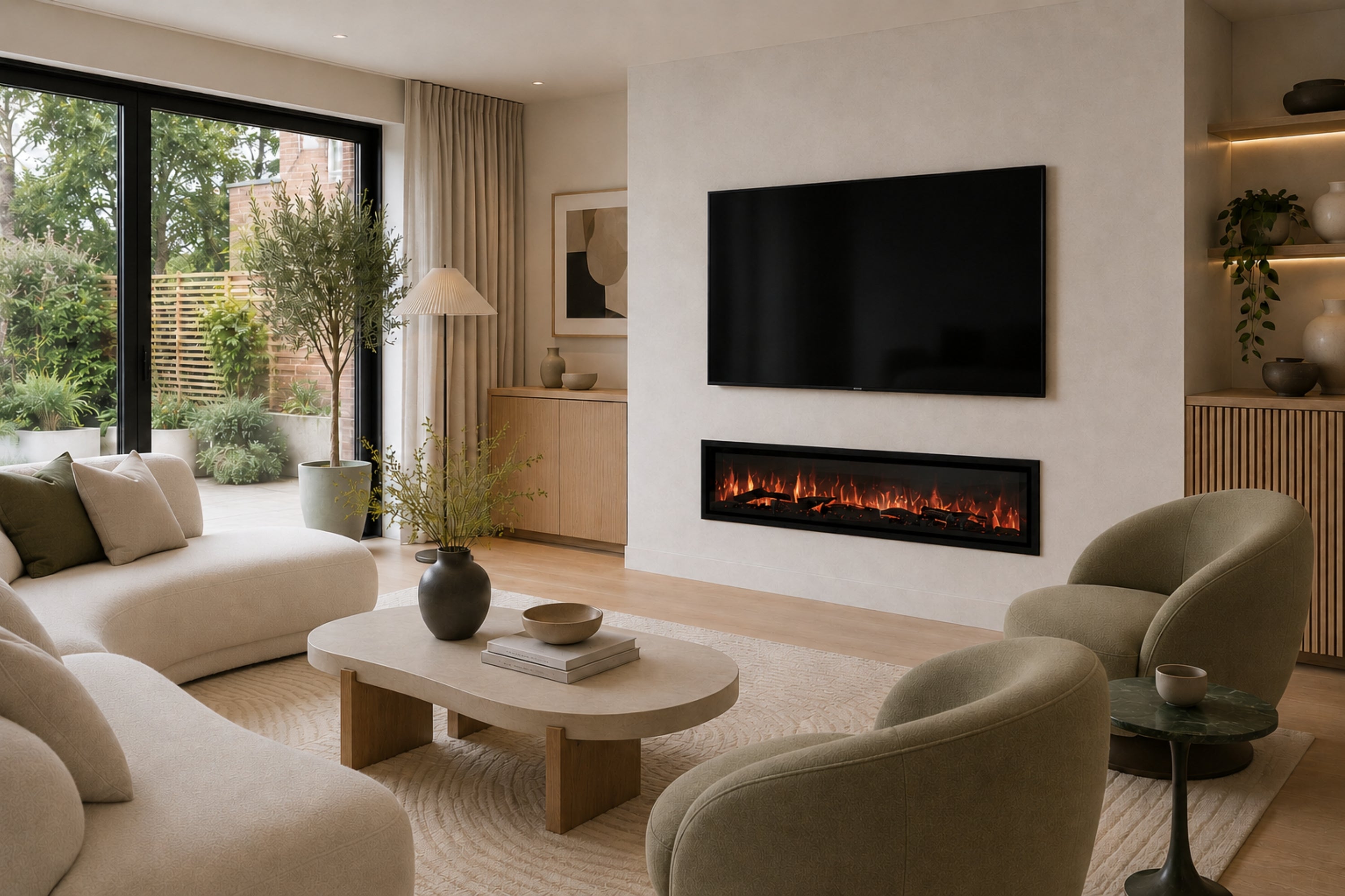 Valine Fires Linear Ultra Slim Media Wall Electric Fire