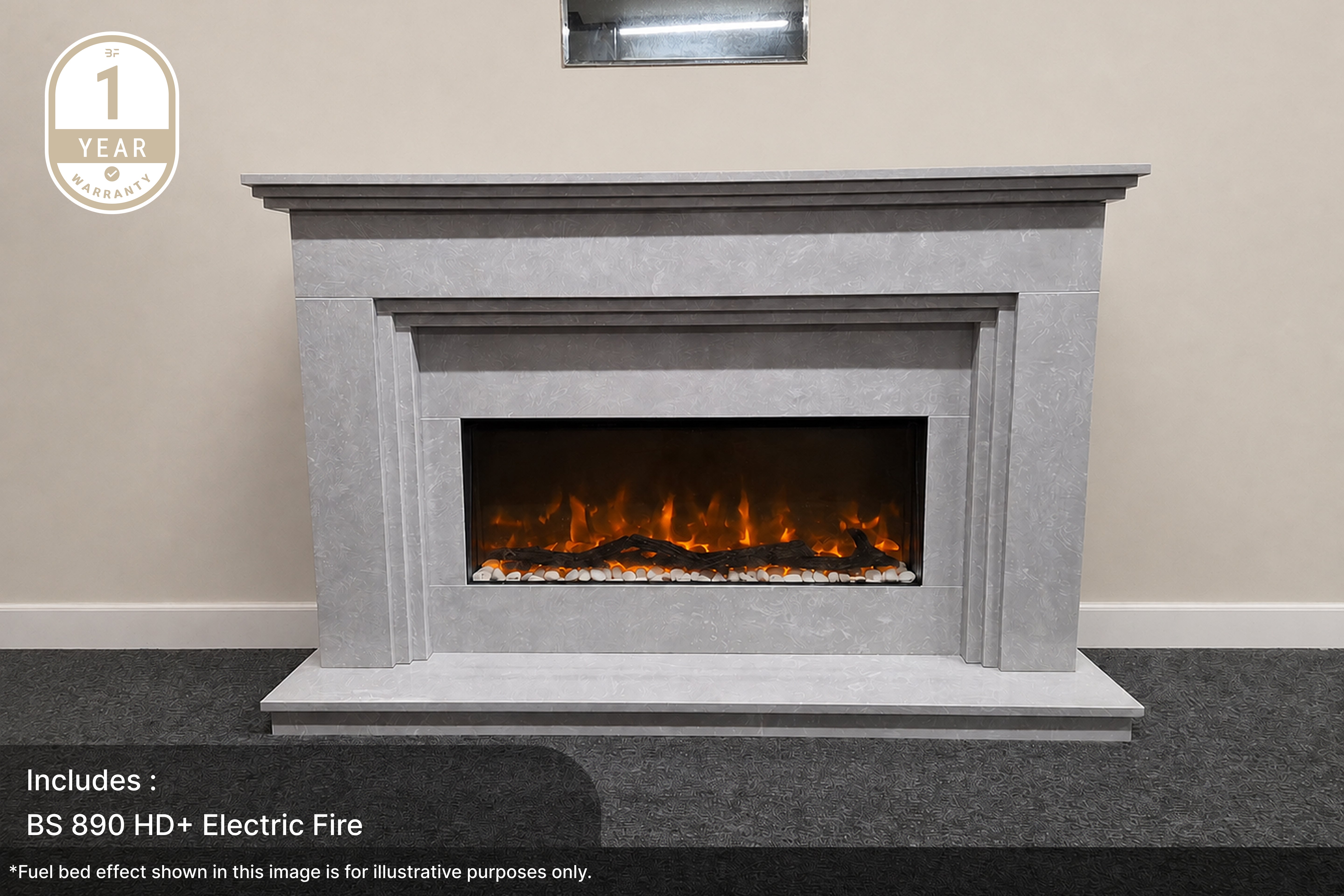 OUTLET Step Elite Marble Fireplace Suite Managers Special