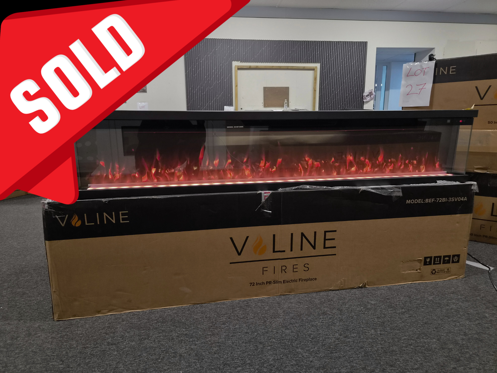 OUTLET - Valine Fires 72" Panoramic Slimline Media Wall Electric Fire