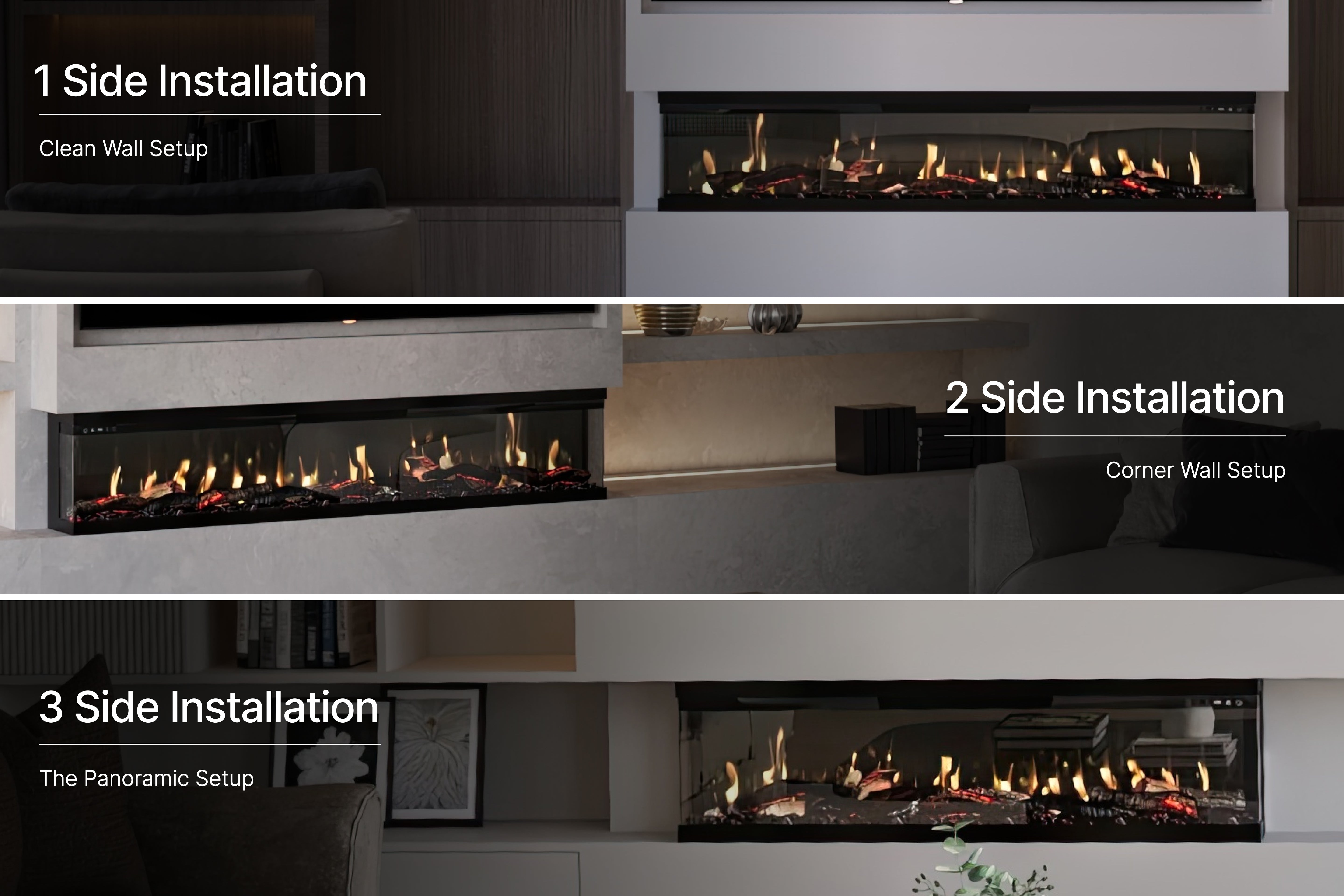 Valine Fires Panoramic Slimline Media Wall Electric Fire