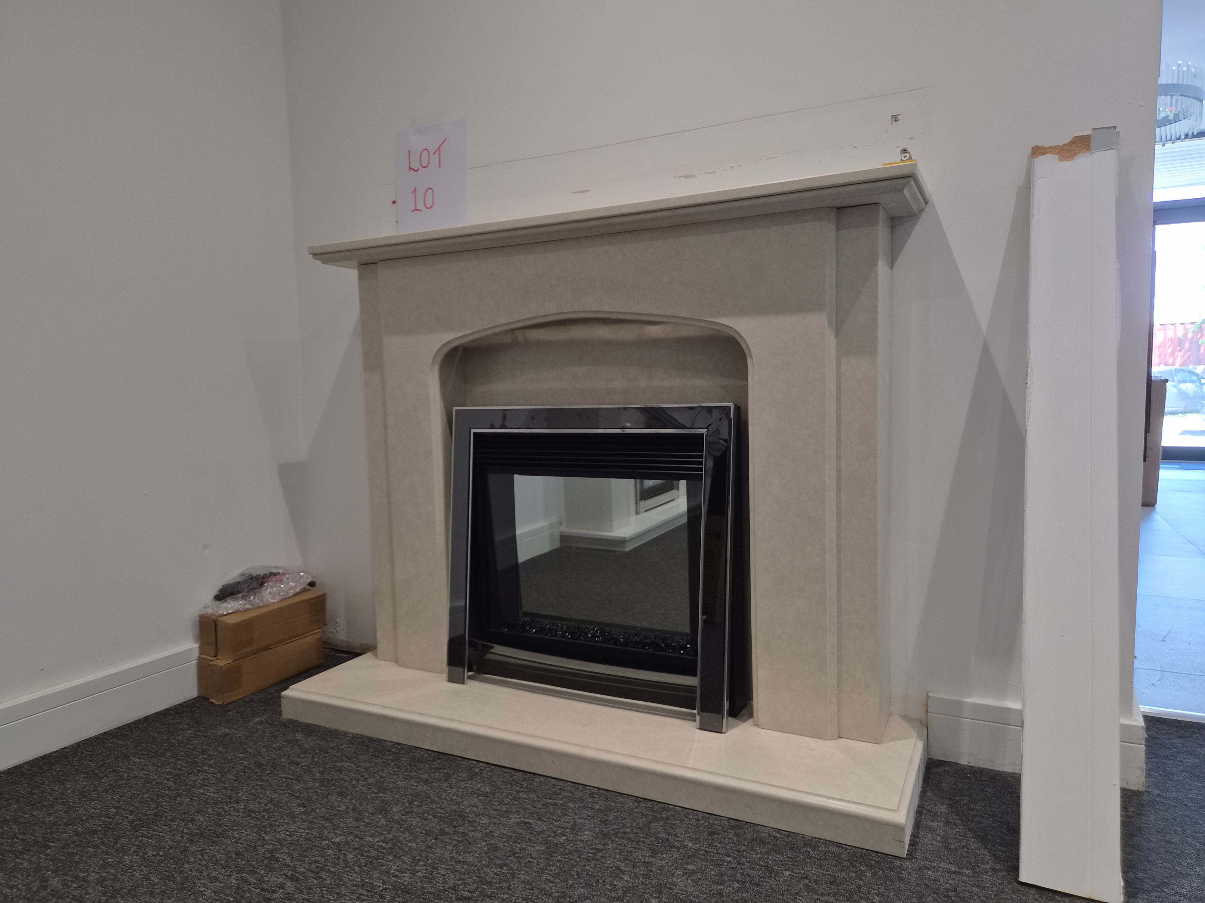 OUTLET - Creme Marble Fireplace Suite with BF 22HD+ Electric fire