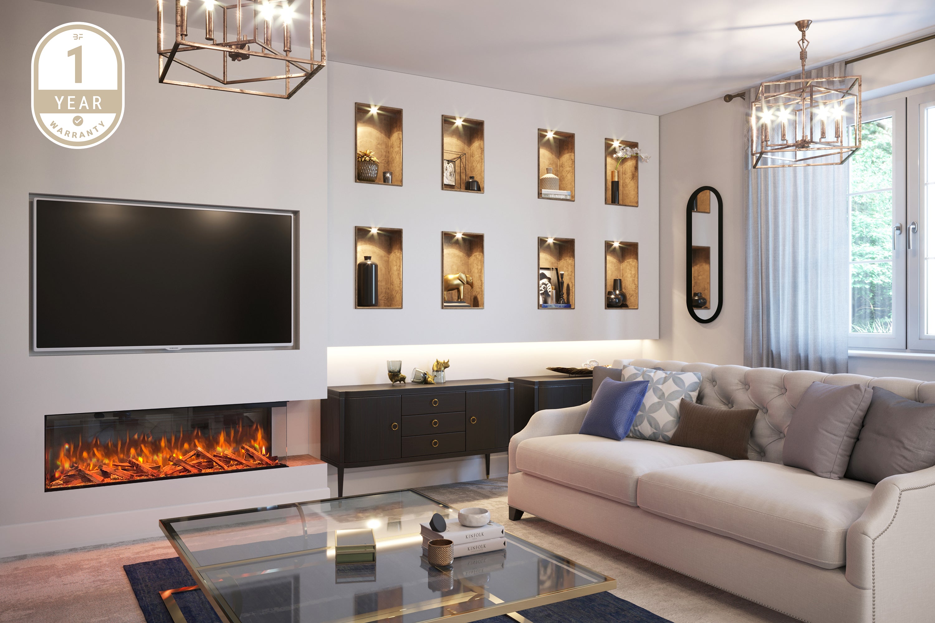 OUTLET - Bespoke Fireplaces Panoramic 1250 3DP Electric Fires