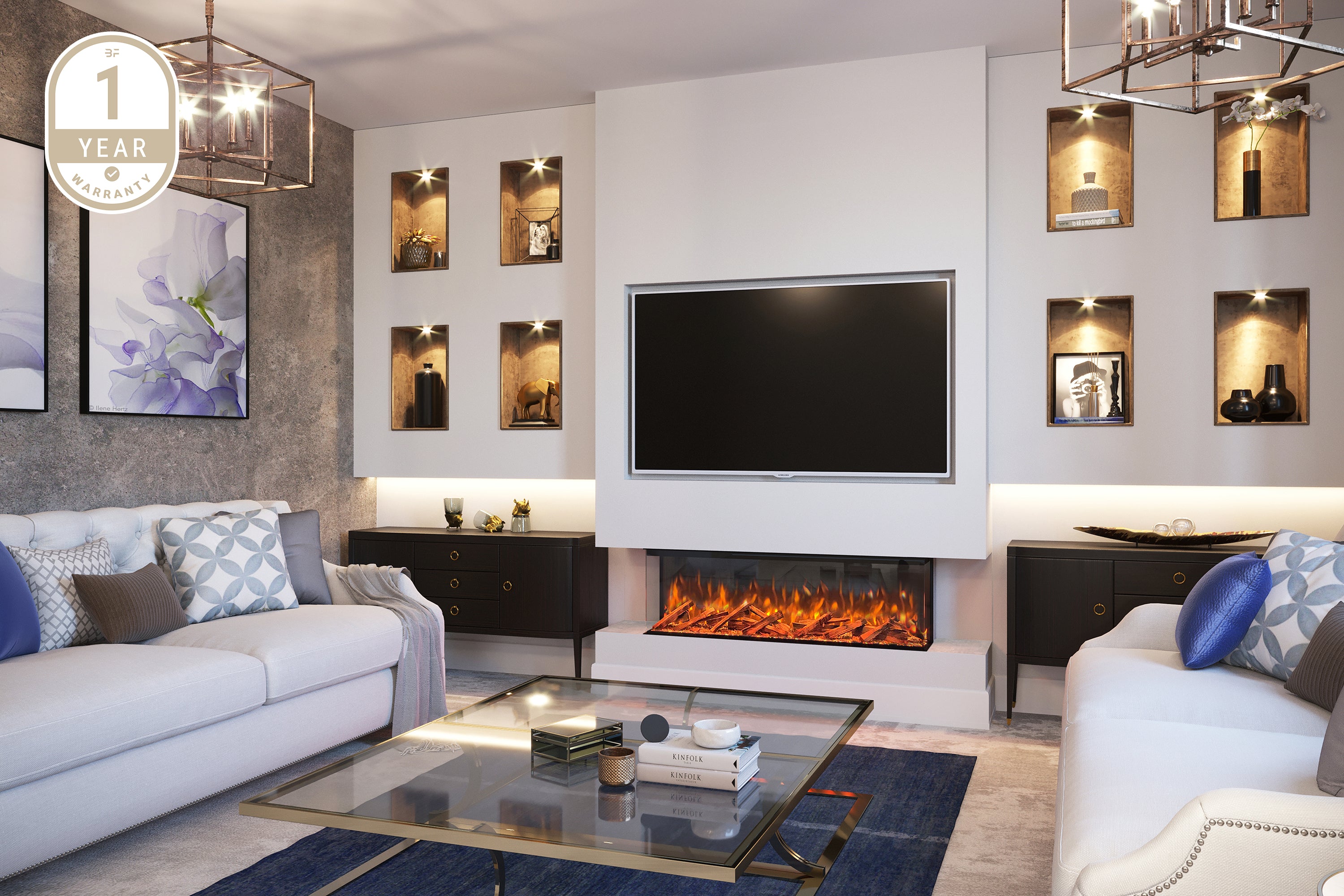 OUTLET - Bespoke Fireplaces Panoramic 1250 3DP Electric Fires