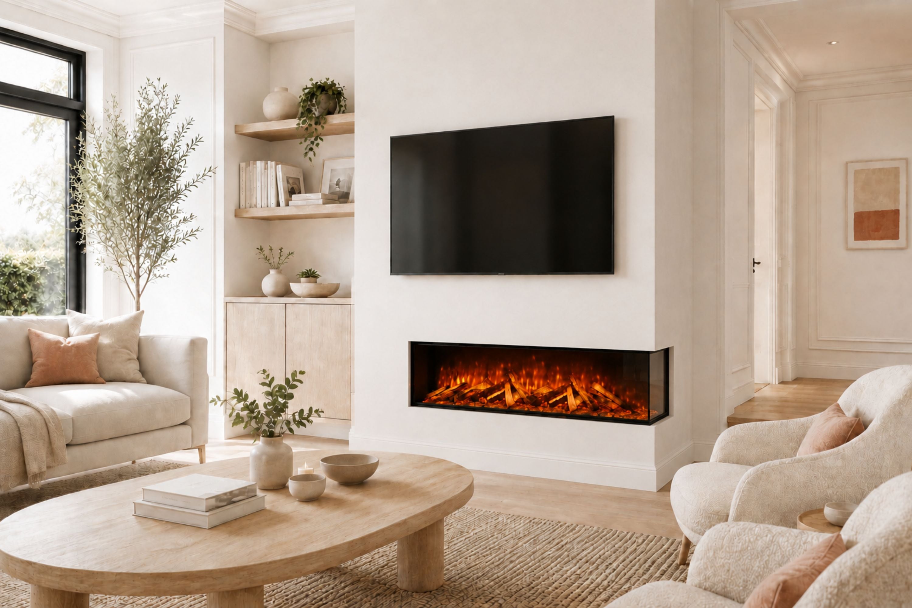 Panoramic X 3-Sided Media Wall Electric Fire