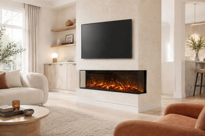 Panoramic X 3-Sided Media Wall Electric Fire