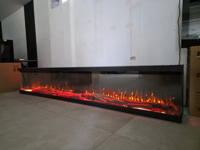 OUTLET - Panoramic 3000X 3-Sided Media Wall Electric Fire