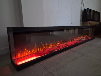 OUTLET - Panoramic 3000X 3-Sided Media Wall Electric Fire