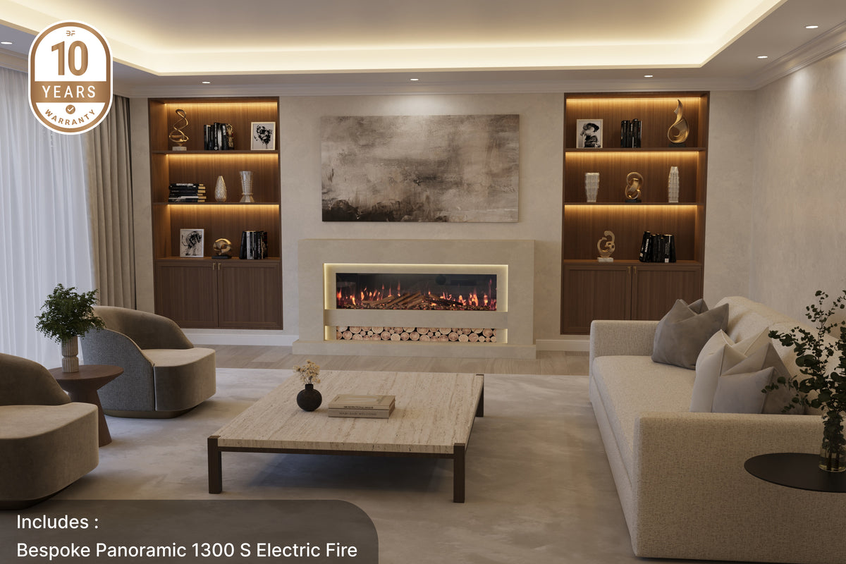 Front view of the Aspen marble fireplace suite by Bespoke Fireplaces