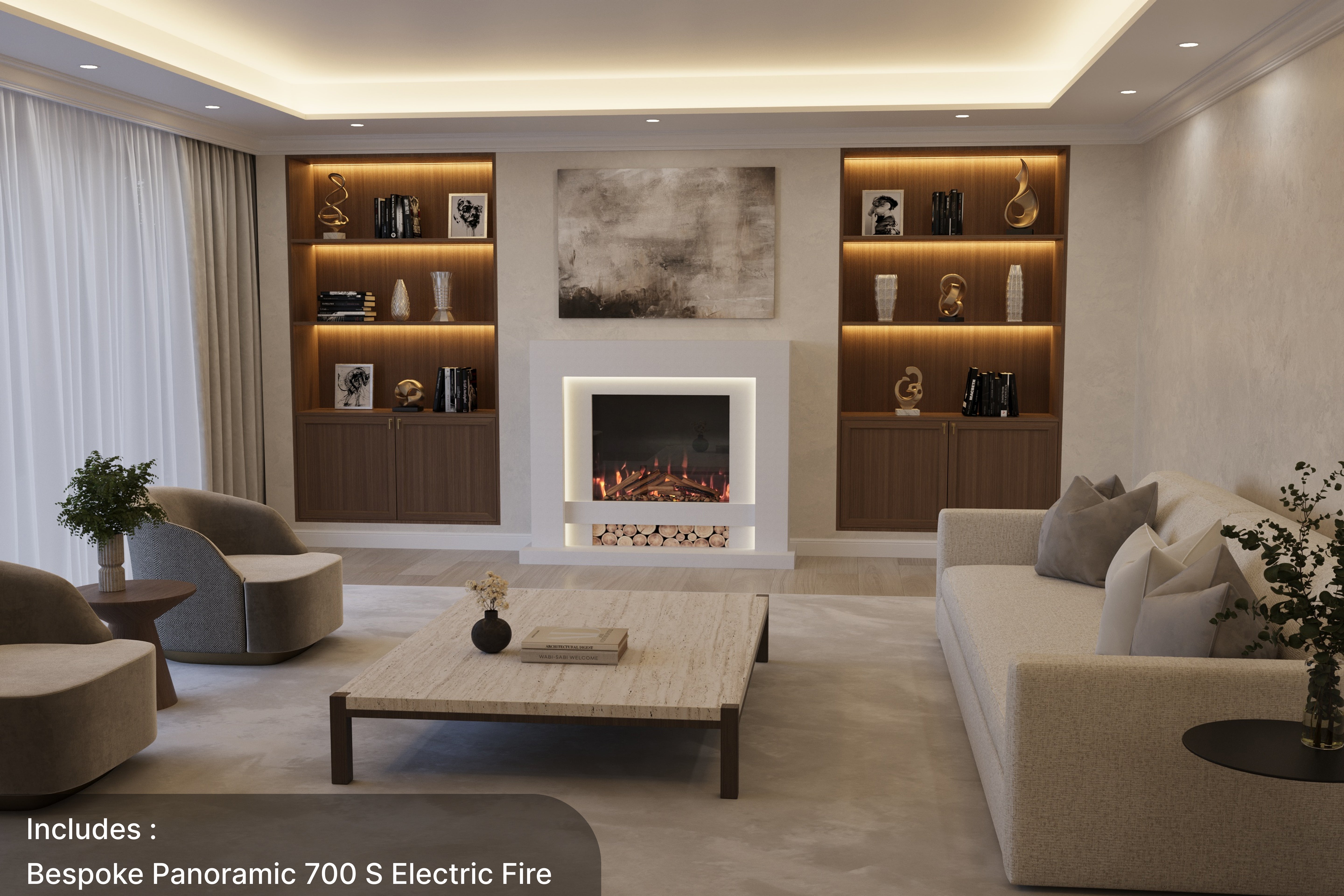Aspen Marble Suite & Electric Fire