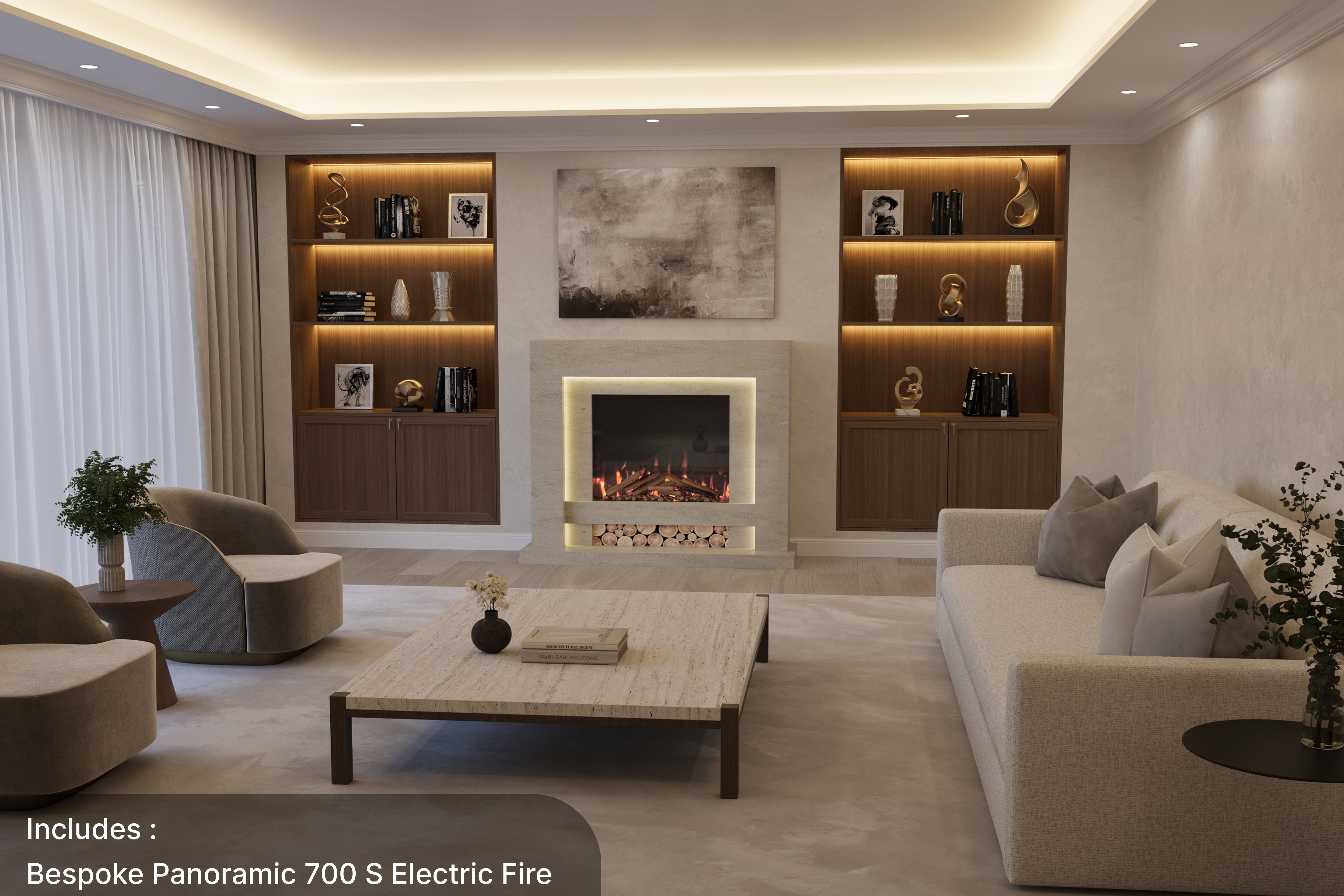 Aspen Marble Suite & Electric Fire