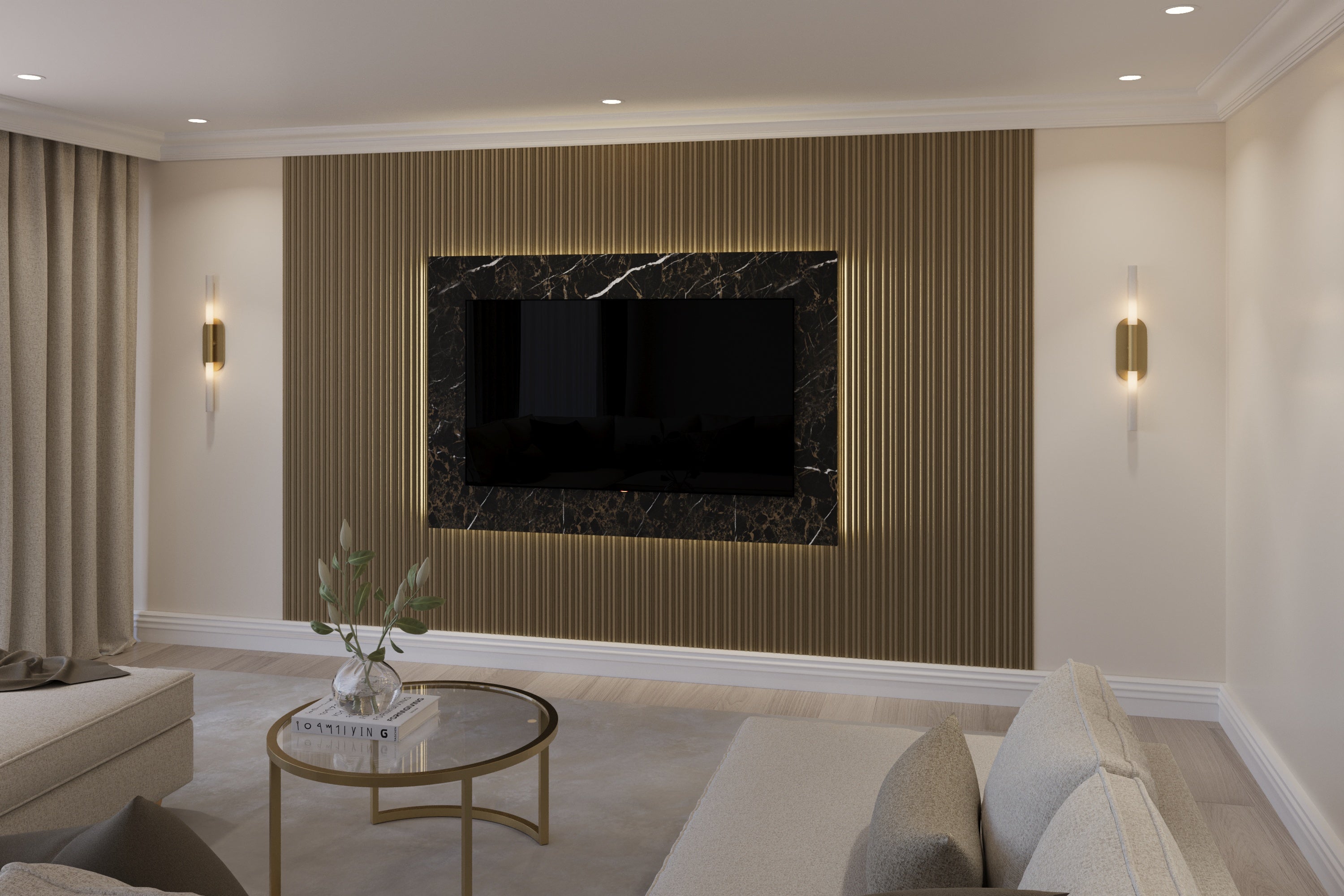 Premium TV Feature Panel With Mood Lighting