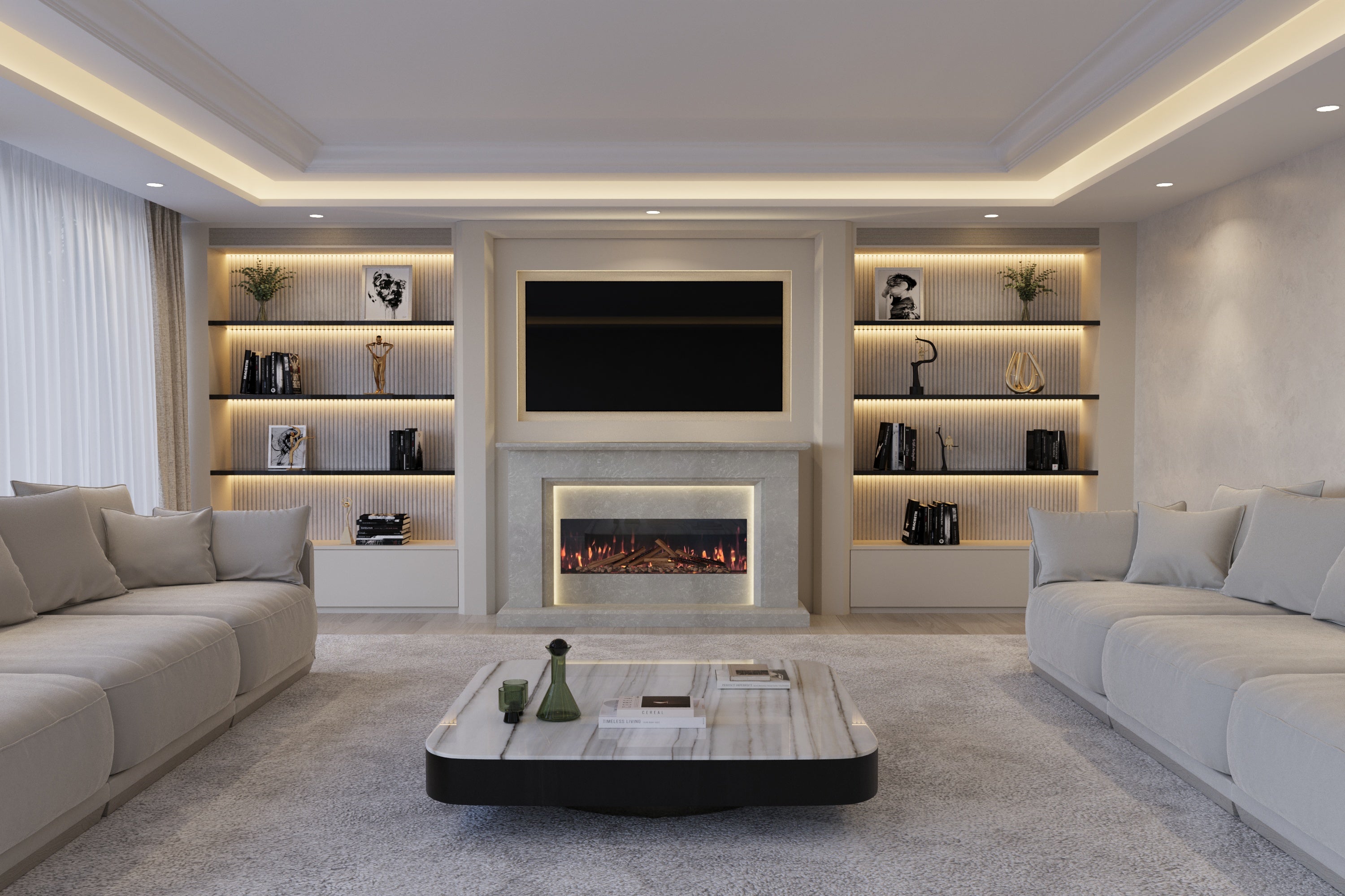 Costello Marble Suite & Electric Fire