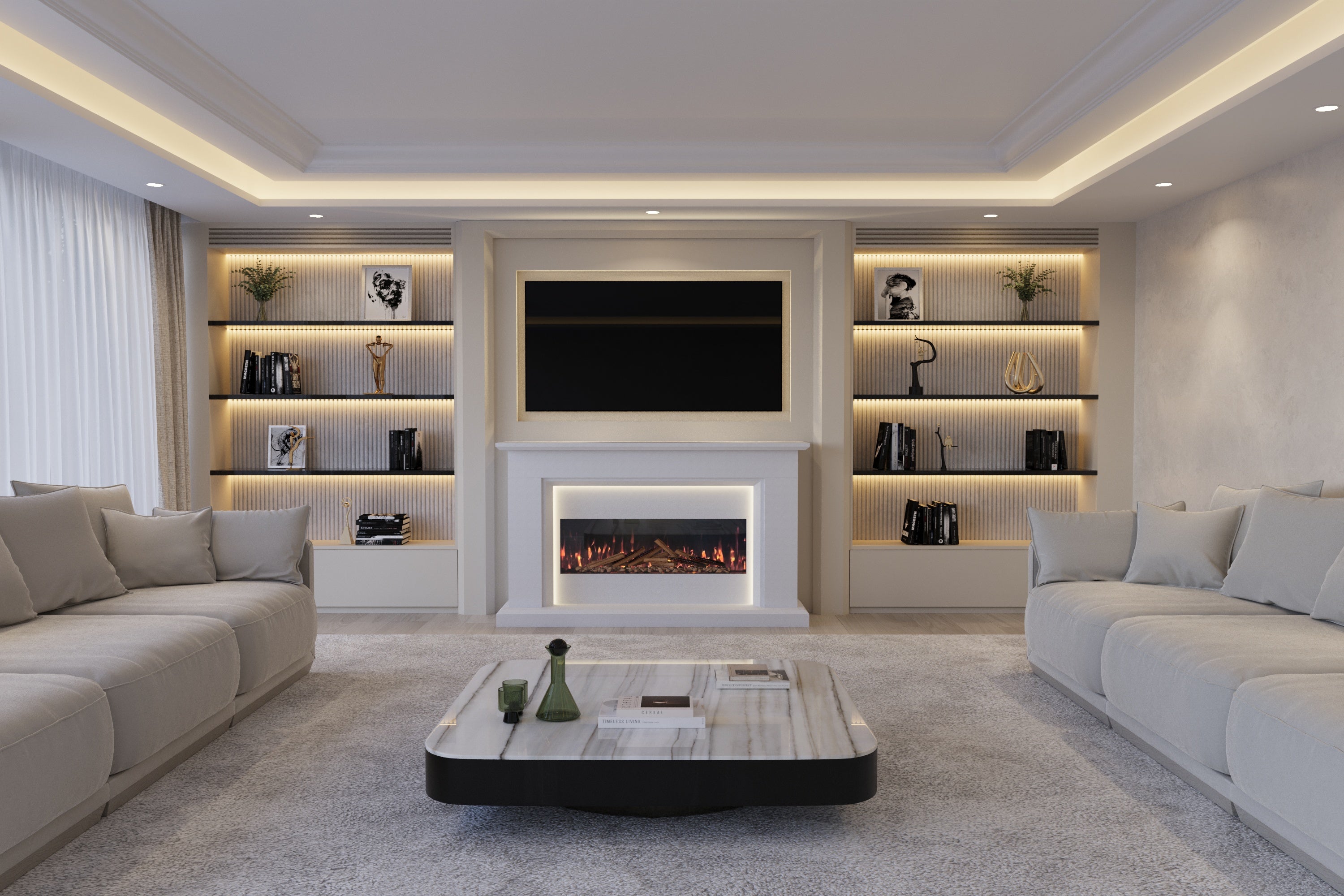 Costello Marble Suite & Electric Fire