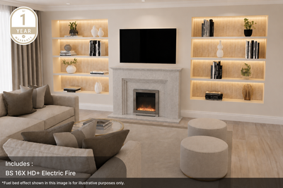 OUTLET Step Elite Marble Fireplace Suite Managers Special