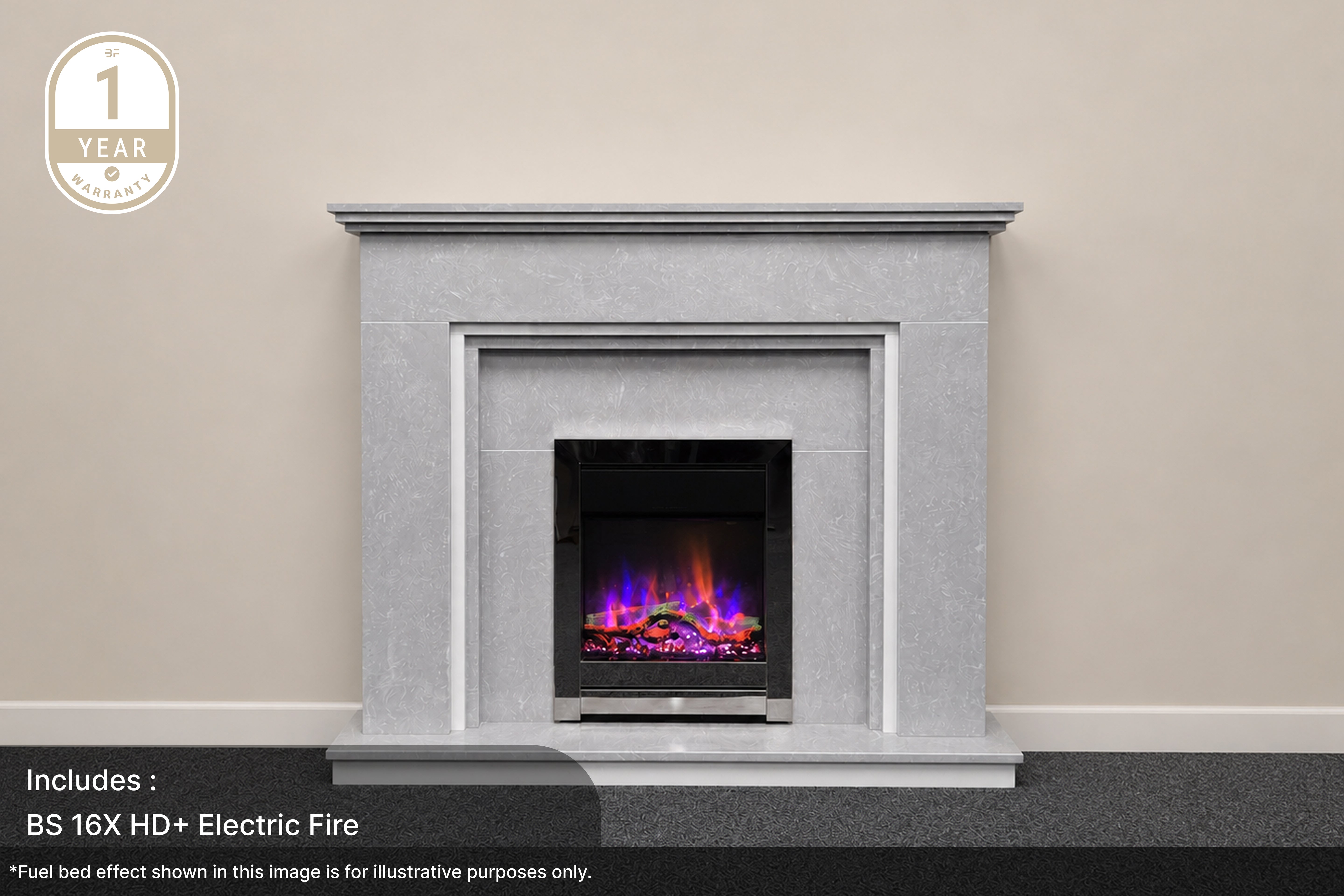 OUTLET Step Elite Marble Fireplace Suite Managers Special
