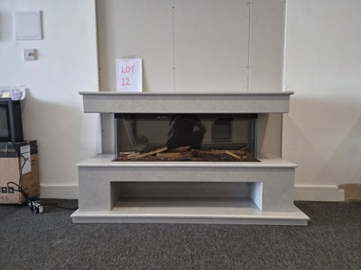 OUTLET - Grey Marble Fireplace Suite with Panoramic 1000S Electric Fire