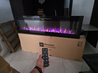 OUTLET - Bespoke Fireplaces 72" Galaxy Media wall Inset Fire