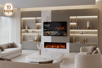 Front view of the Panoramic X electric fire by Bespoke Fireplaces