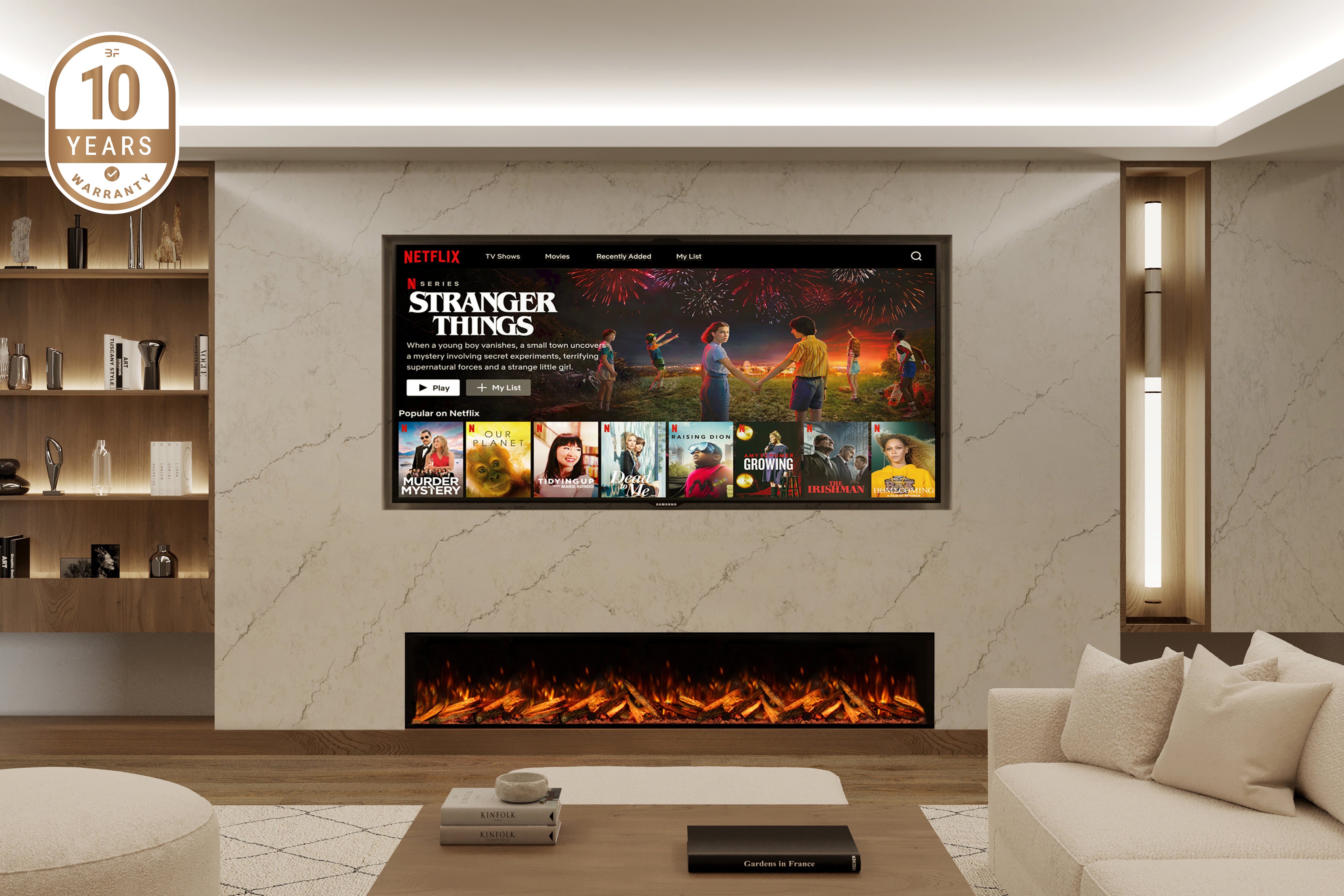 Panoramic X Media Wall Electric Fire