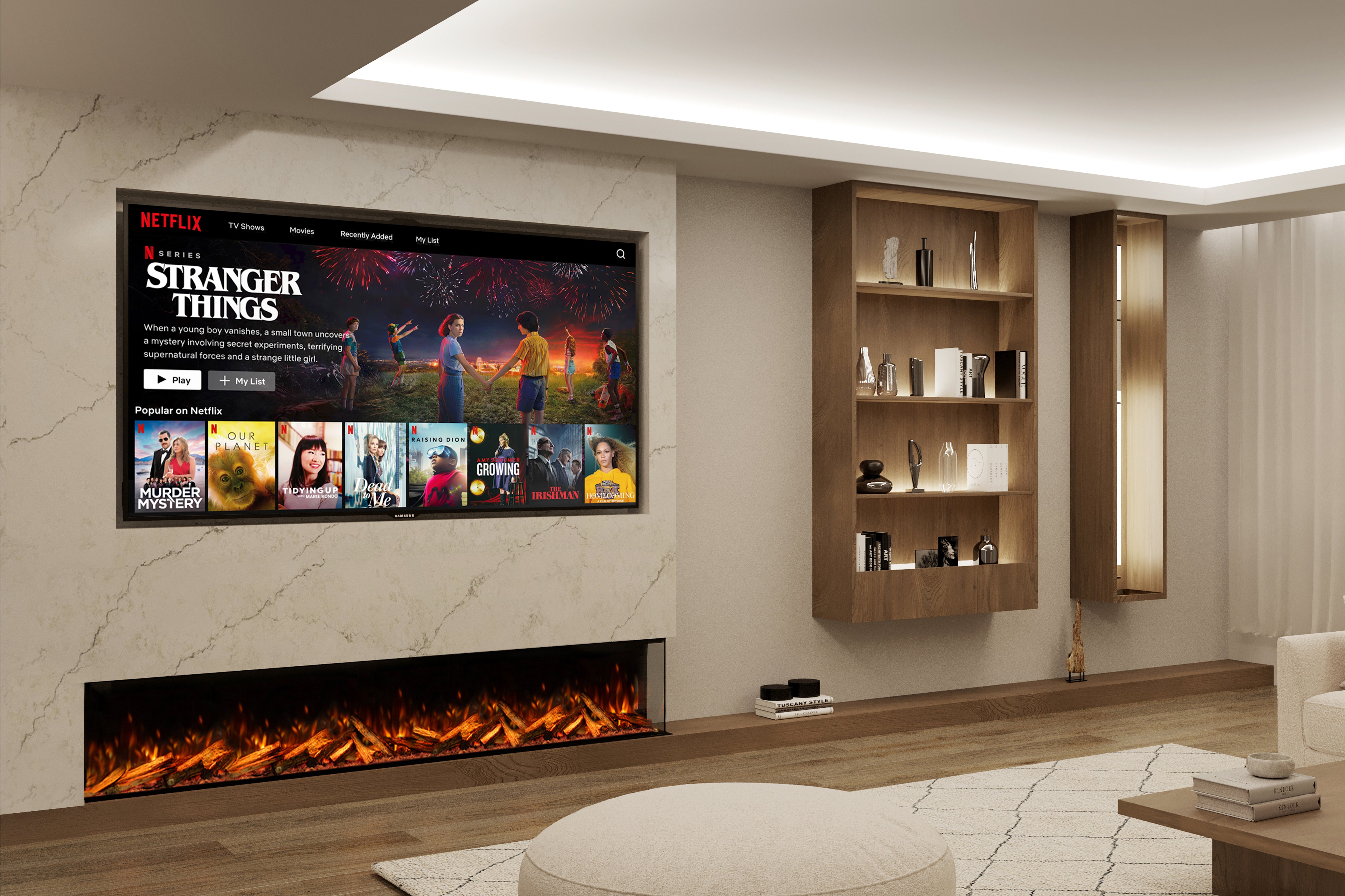 Panoramic X Media Wall Electric Fire