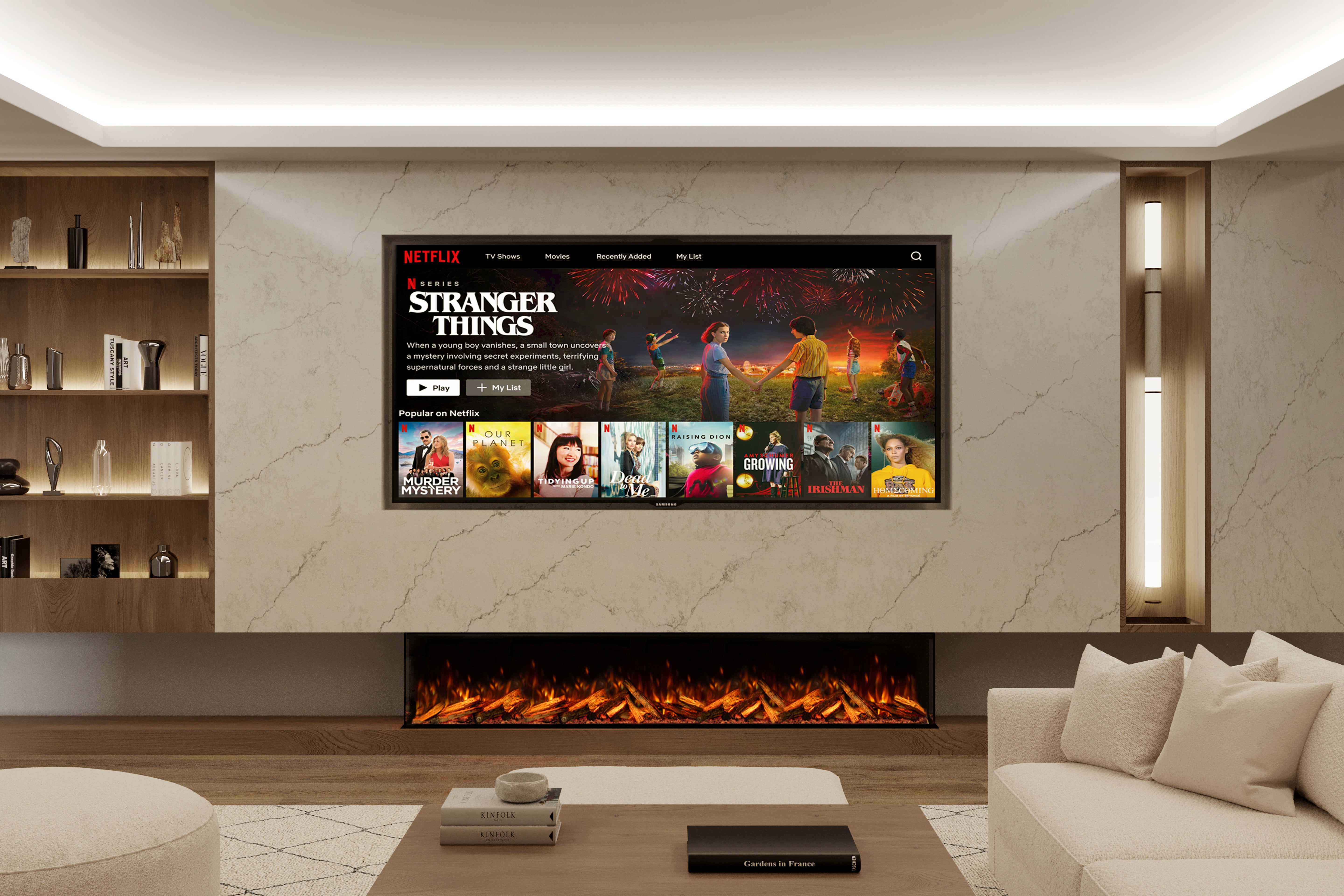 Panoramic X Media Wall Electric Fire