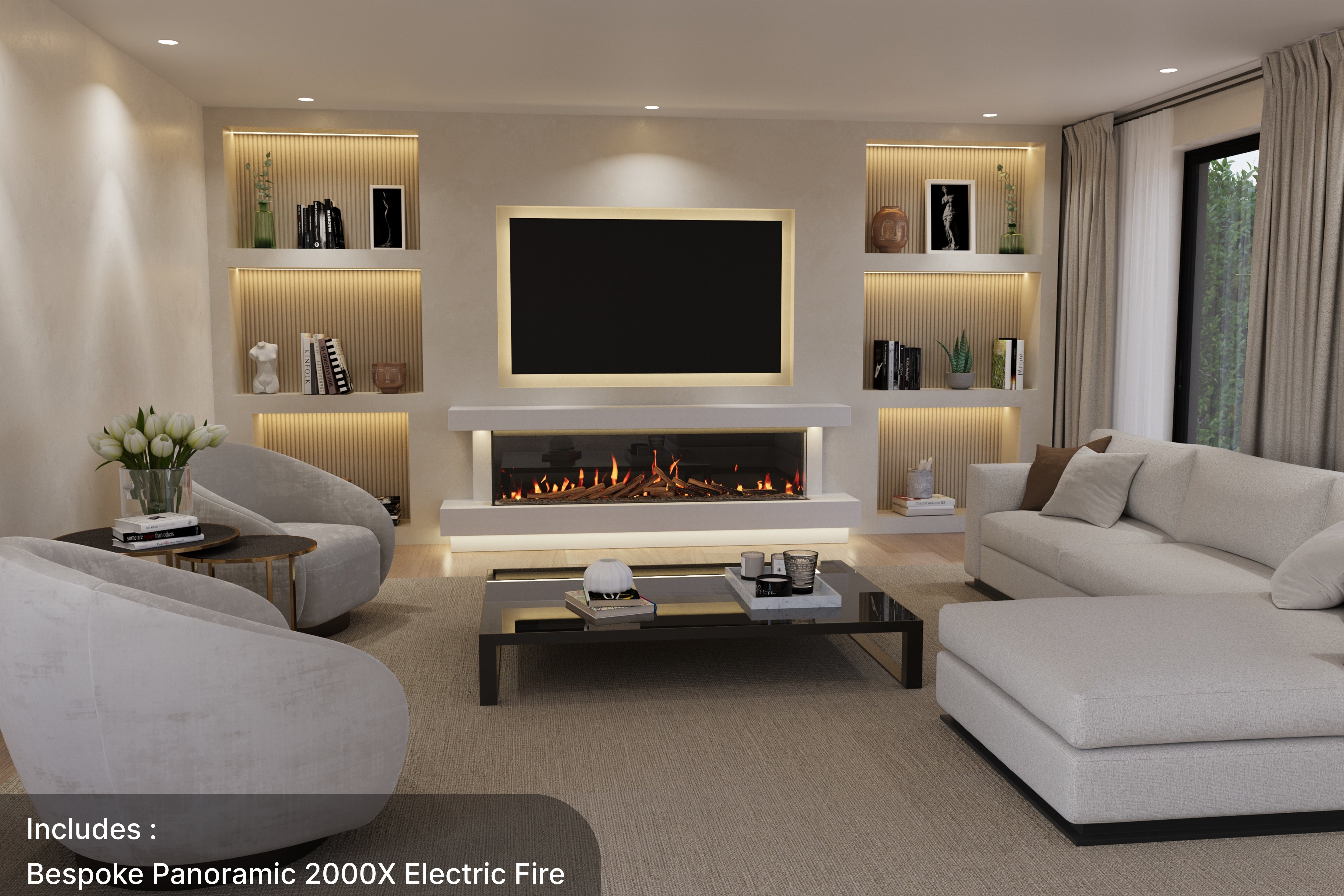 Lazio X Panoramic Marble Suite & Electric Fire