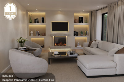 Front view of the Lazio X marble fireplace suite by Bespoke Fireplaces