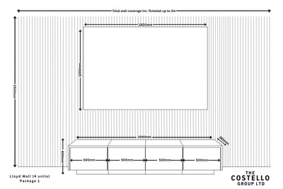 Lloyd Floor Mounted Media Wall Package
