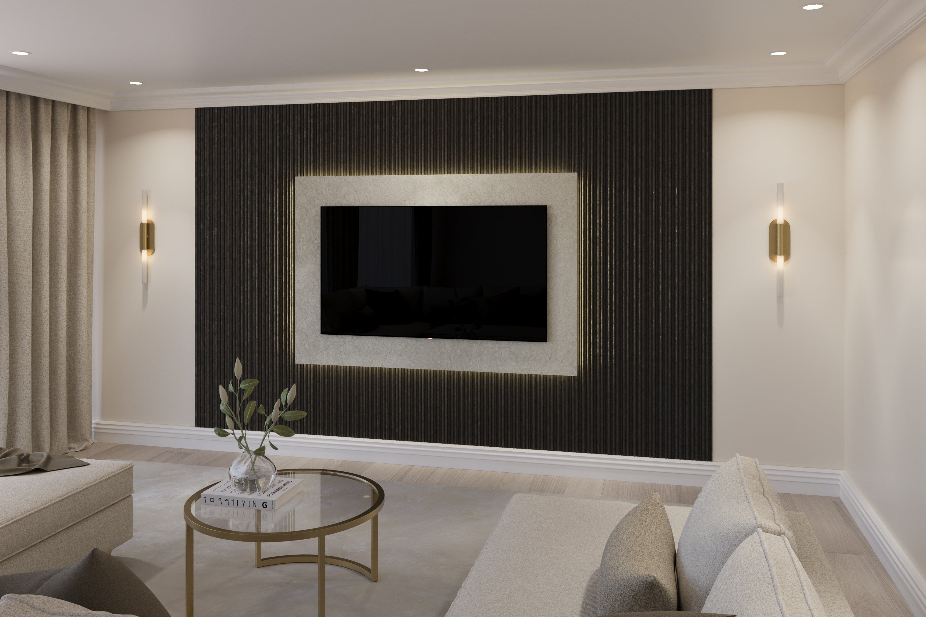 Premium TV Feature Panel With Mood Lighting