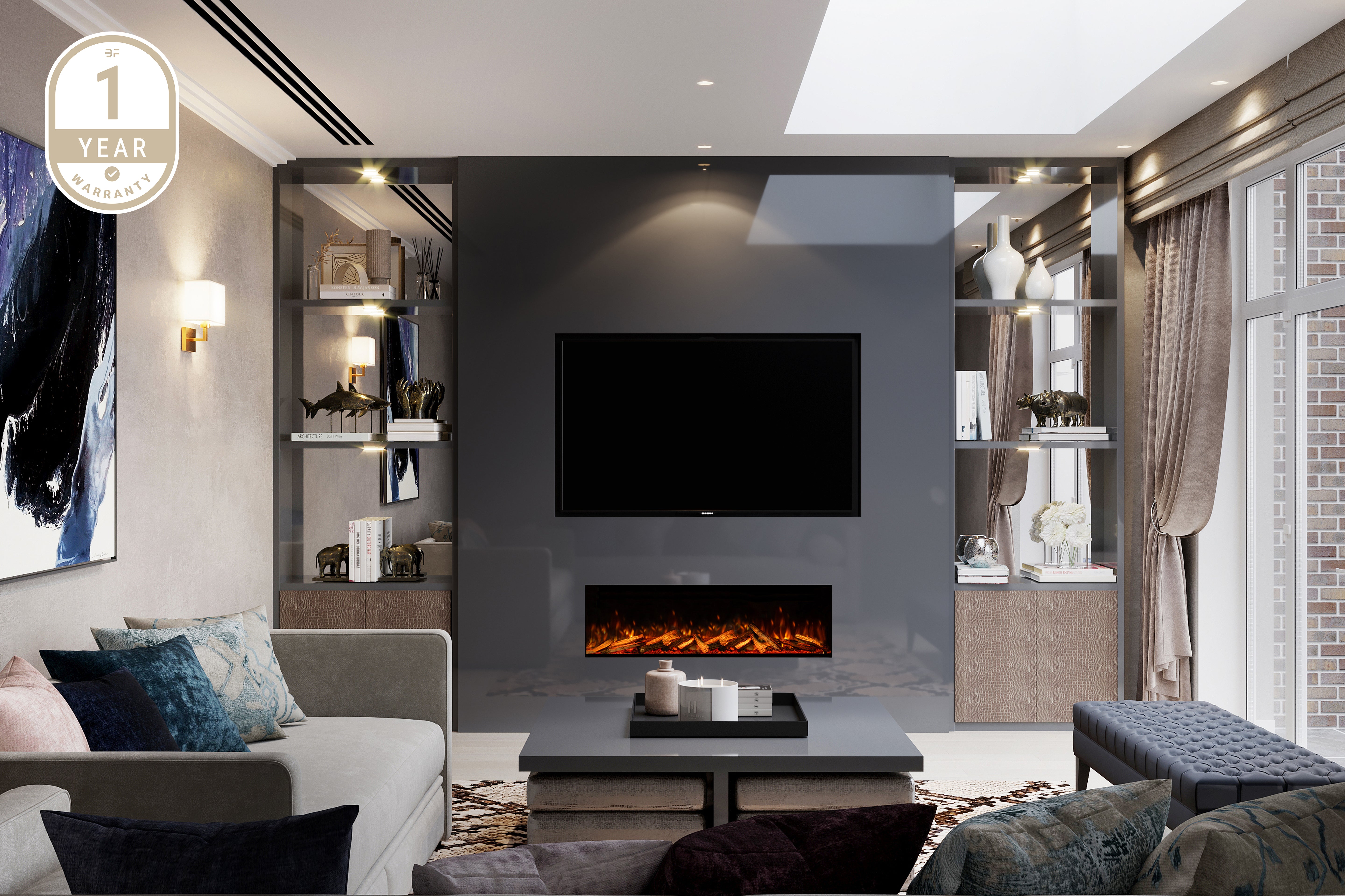 OUTLET - Panoramic X 3-Sided Media Wall Electric Fire