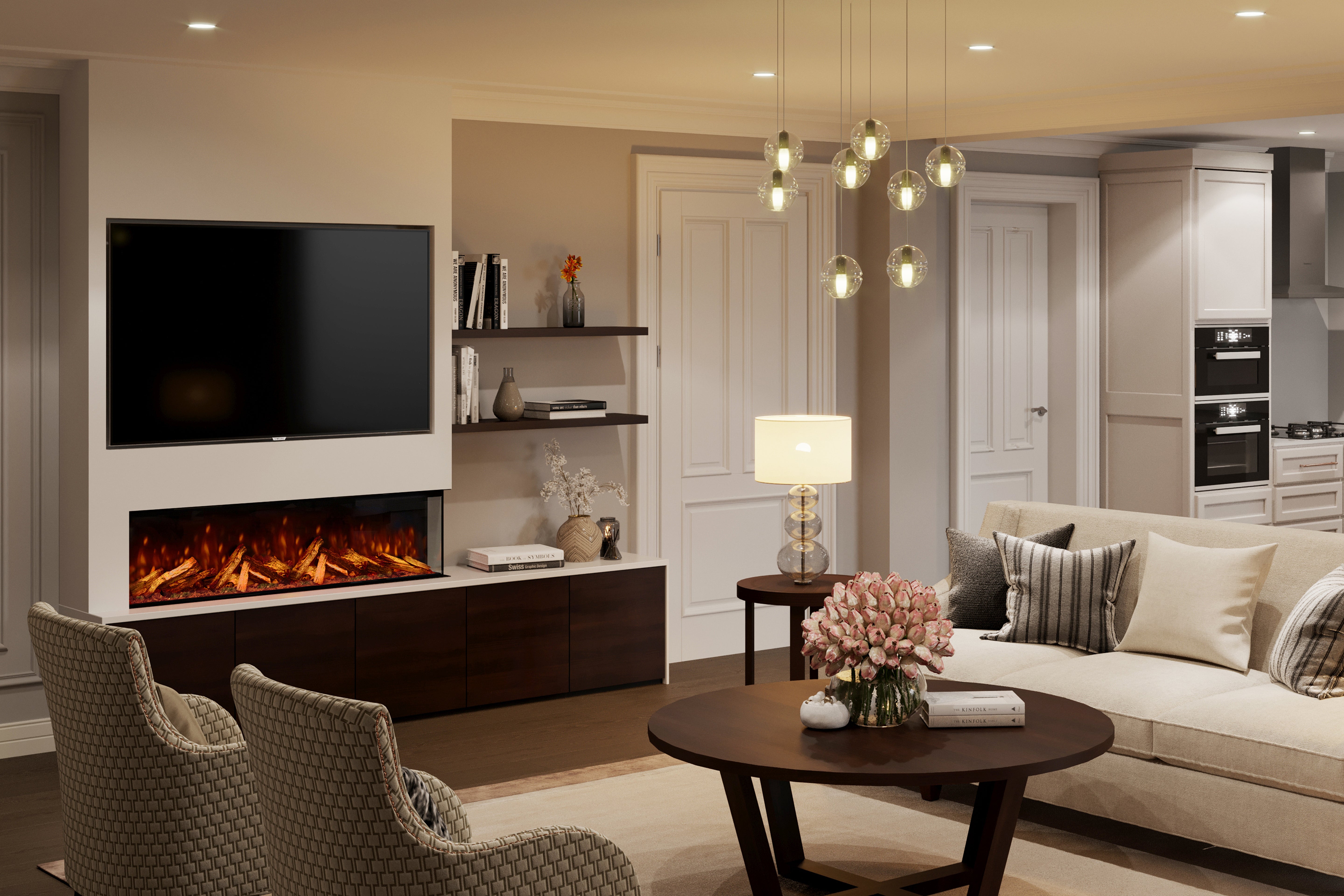 OUTLET - Panoramic 1300S Slim Media Wall Electric Fire