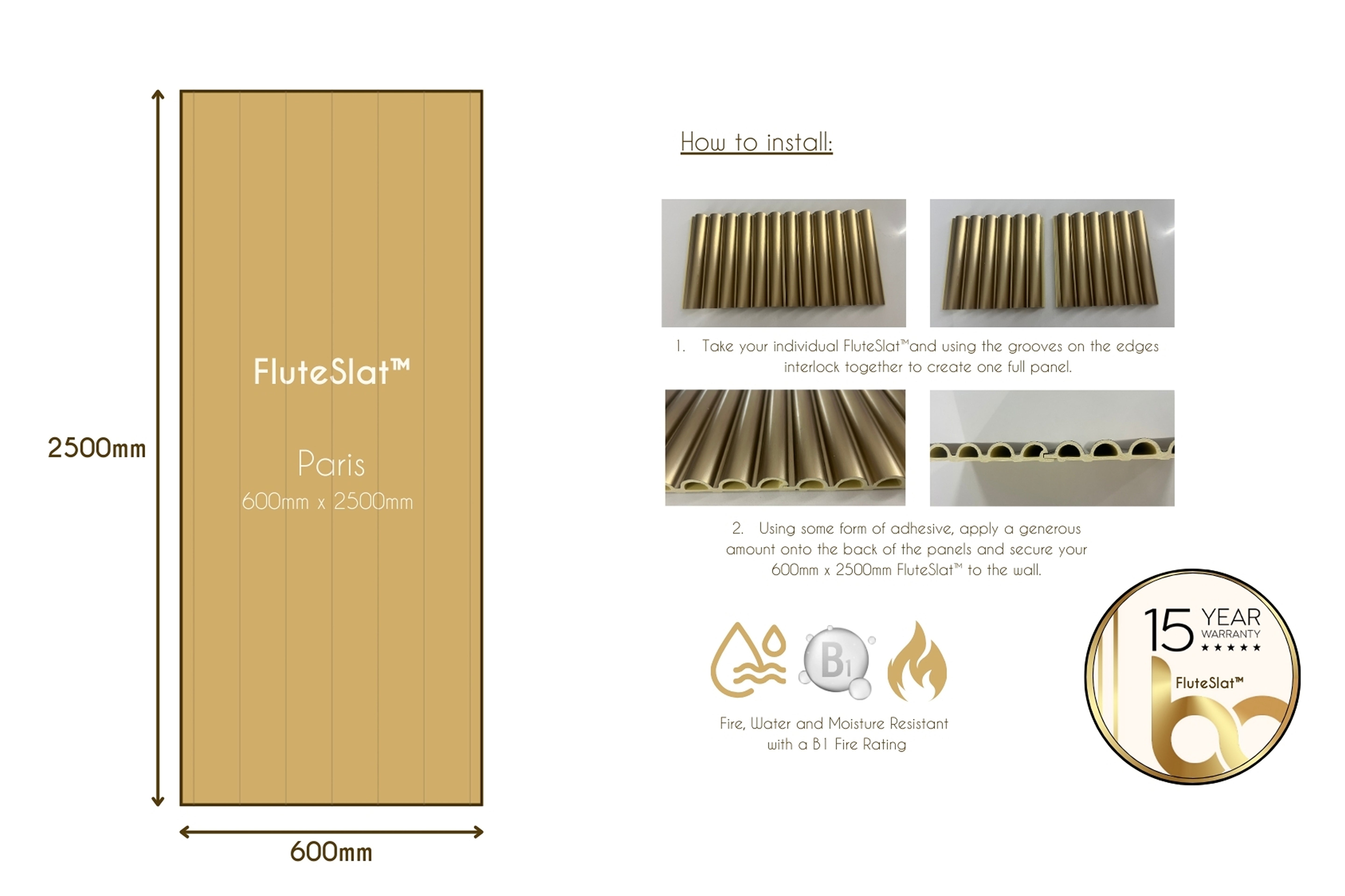 FluteSlat™ Paris Wall Panel