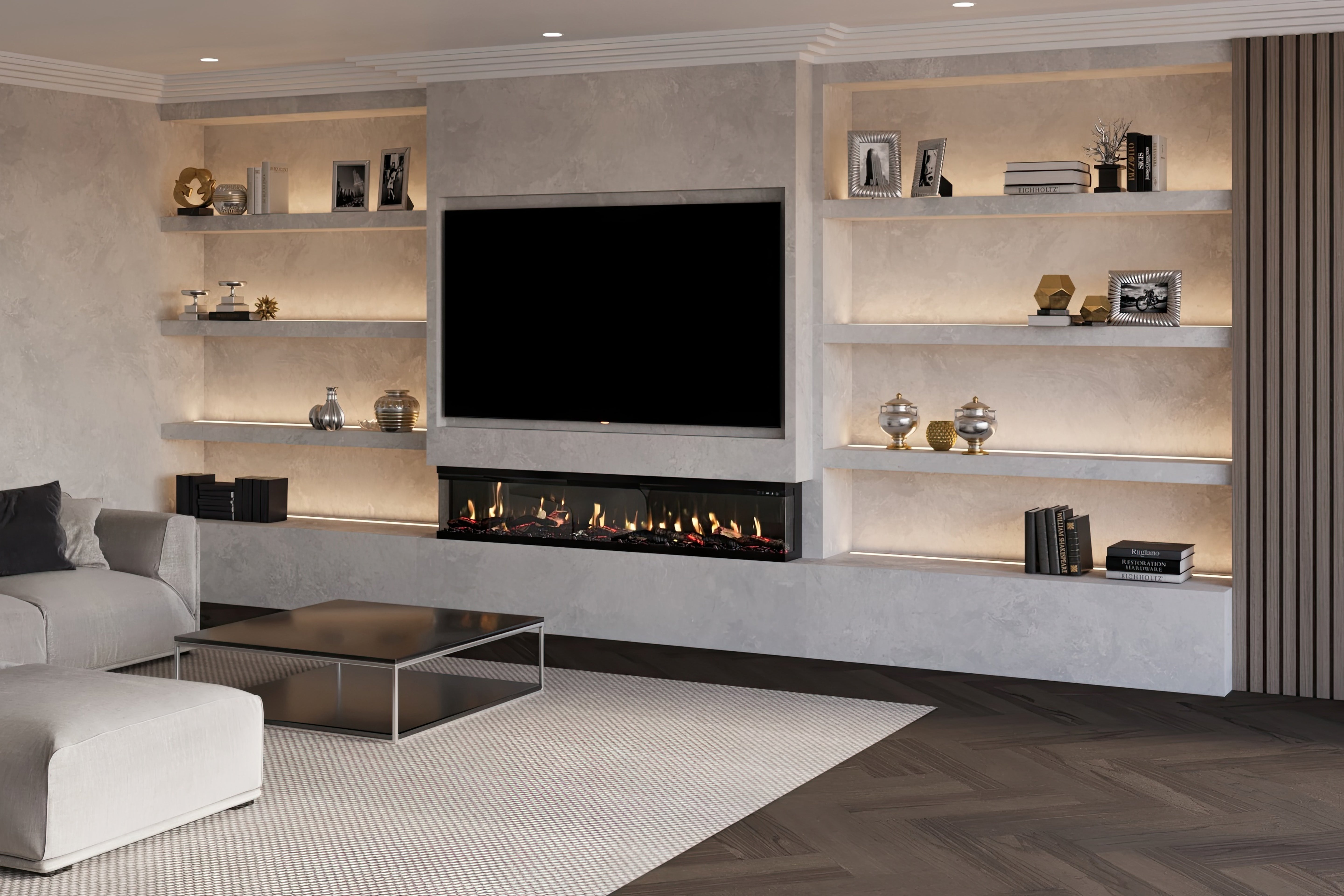 Valine Fires Panoramic Slimline Media Wall Electric Fire