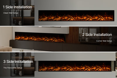 Panoramic X Media Wall Electric Fire