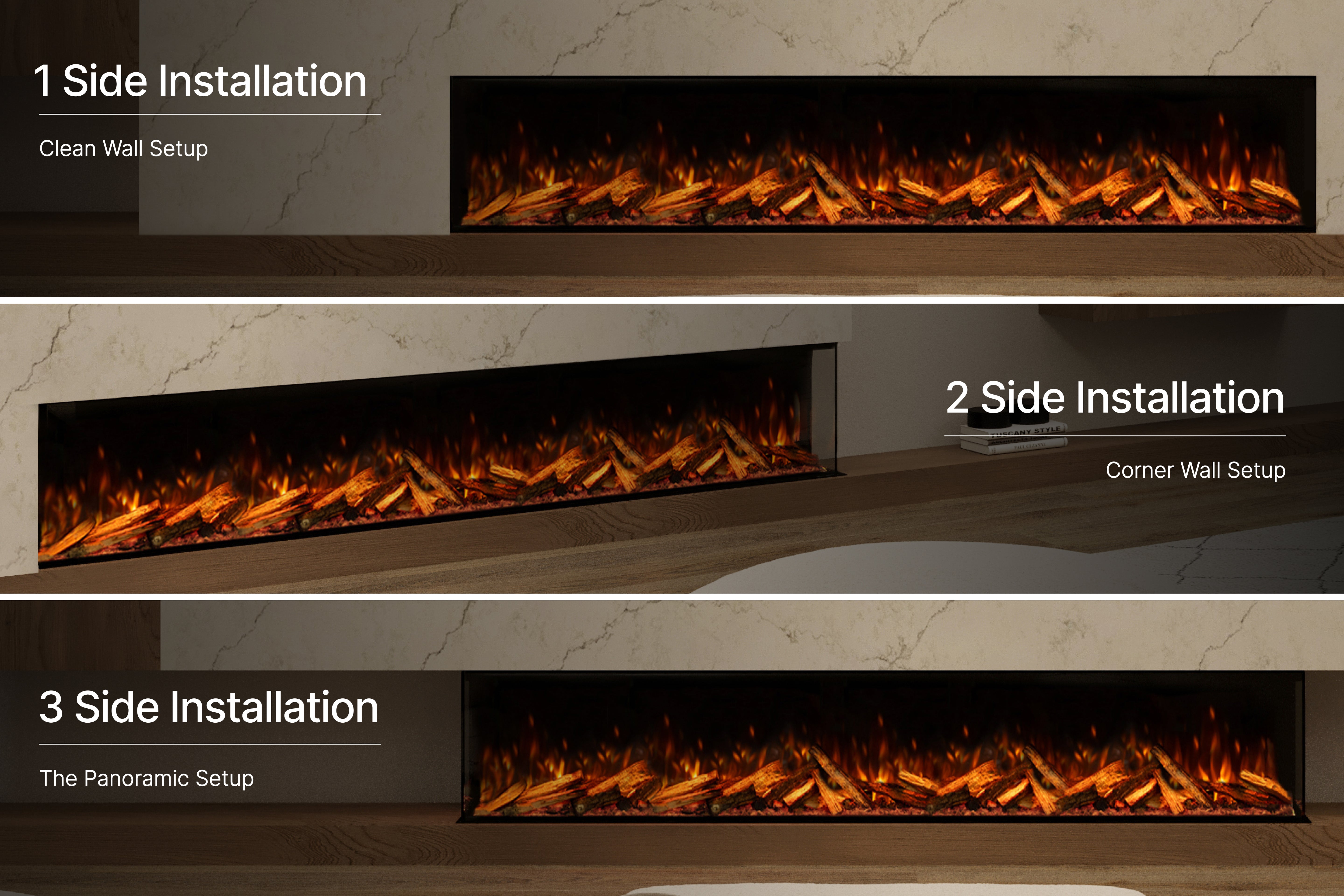 Panoramic X Media Wall Electric Fire