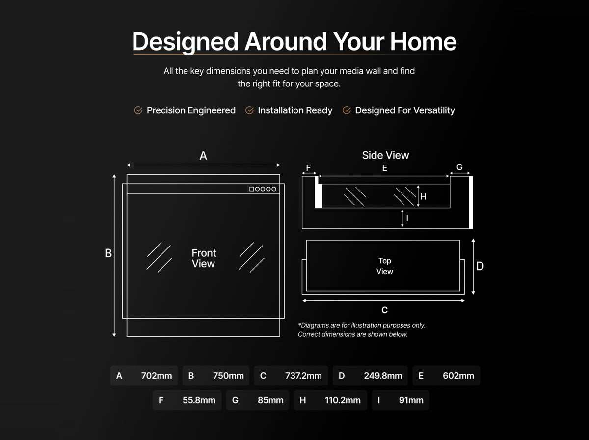 Panoramic S Slim Media Wall Electric Fire