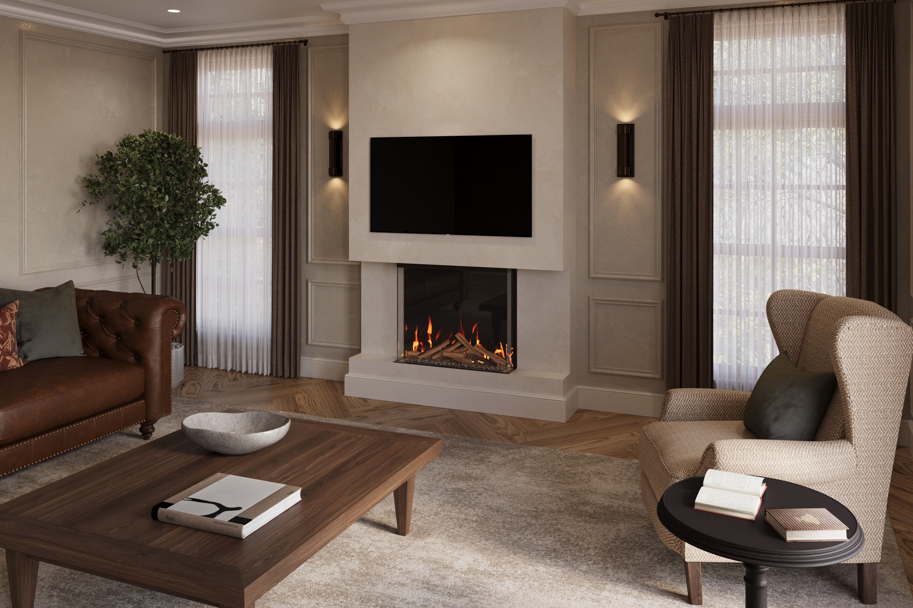Panoramic S Slim Media Wall Electric Fire