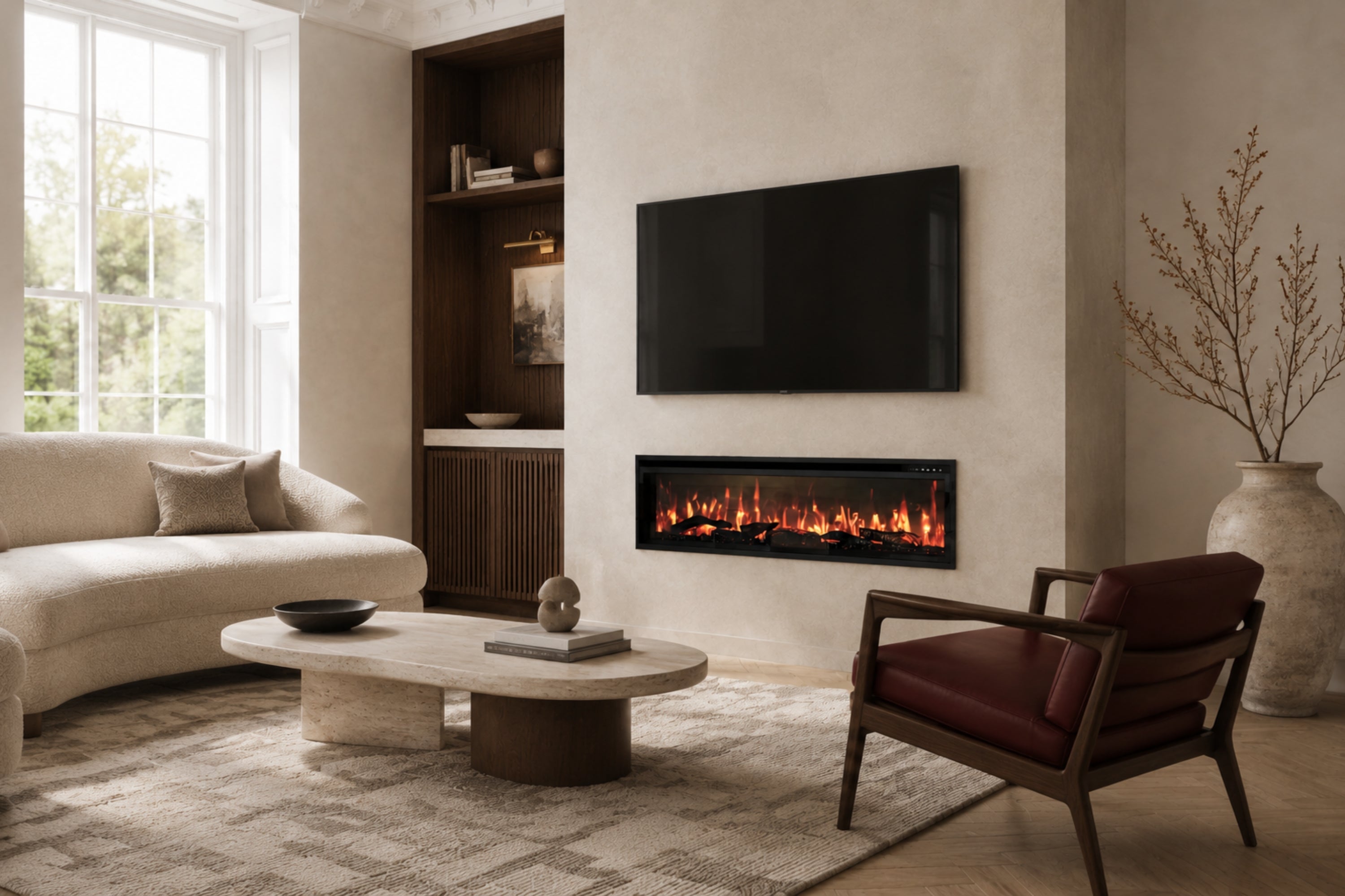 Valine Fires Linear Ultra Slim Media Wall Electric Fire