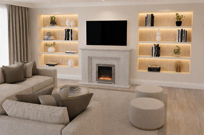 Step Elite Marble Fireplace Suite Managers Special